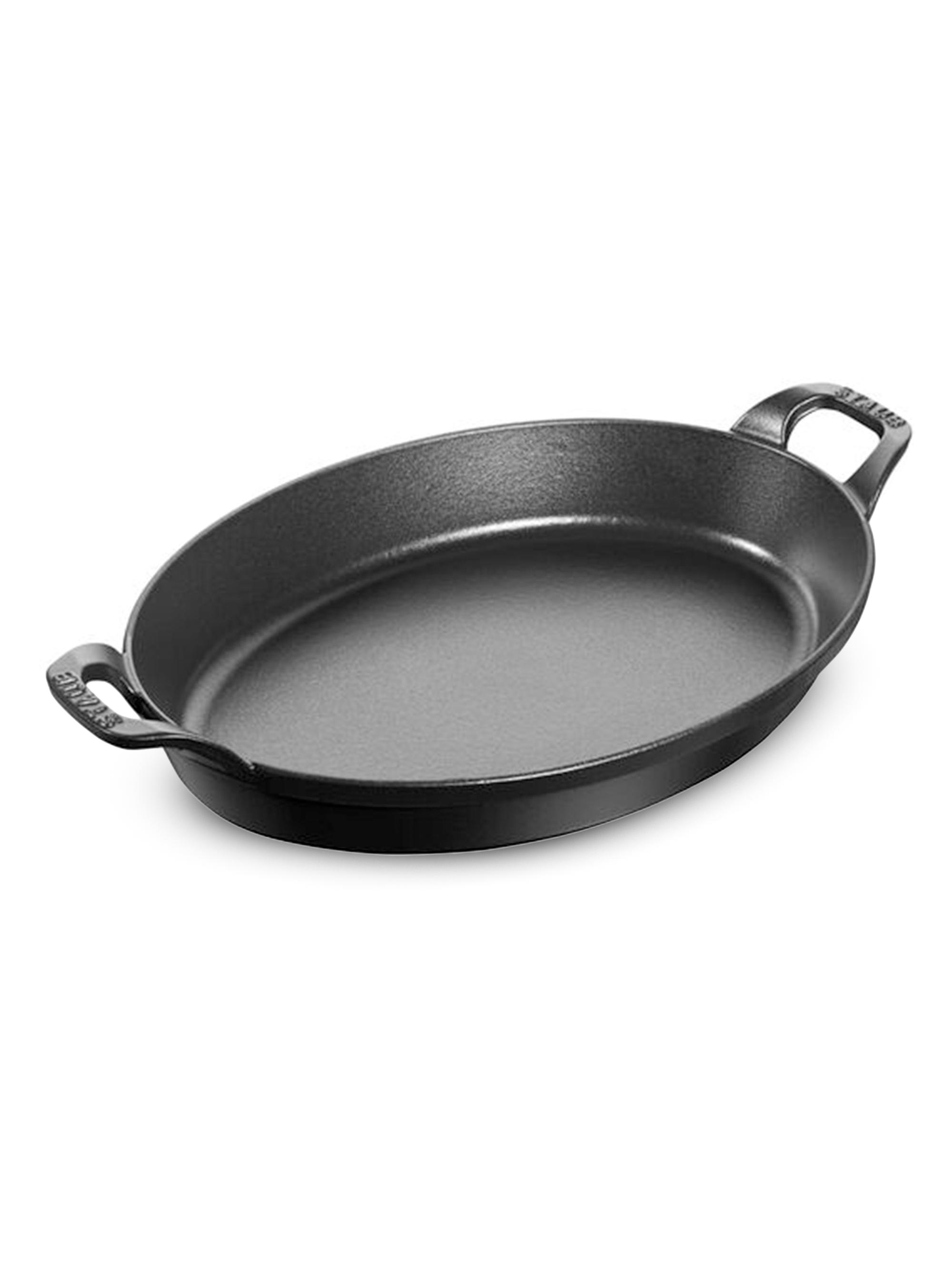 Staub Cast Iron 12.5''x 9''Oval Baking Dish - Matte Black