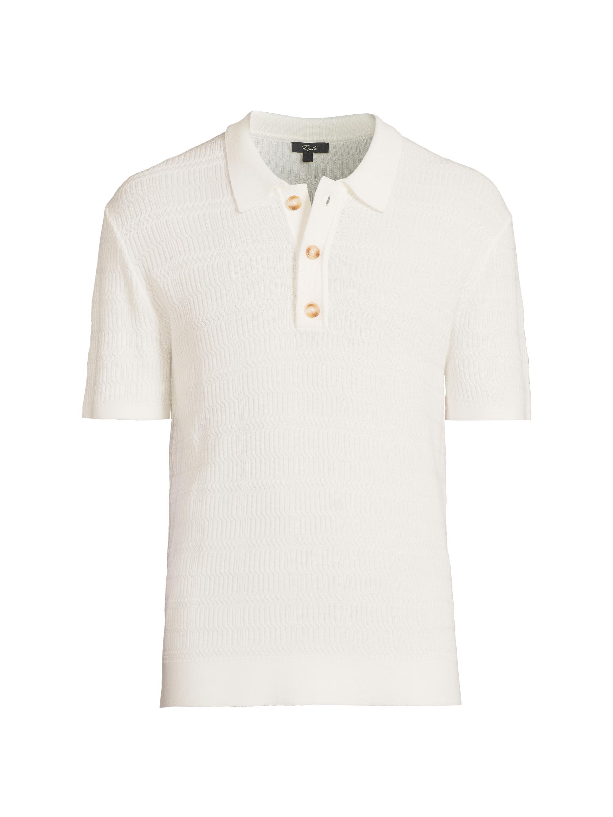 Rails Men's Nathan Textured Knit Polo Shirt - White