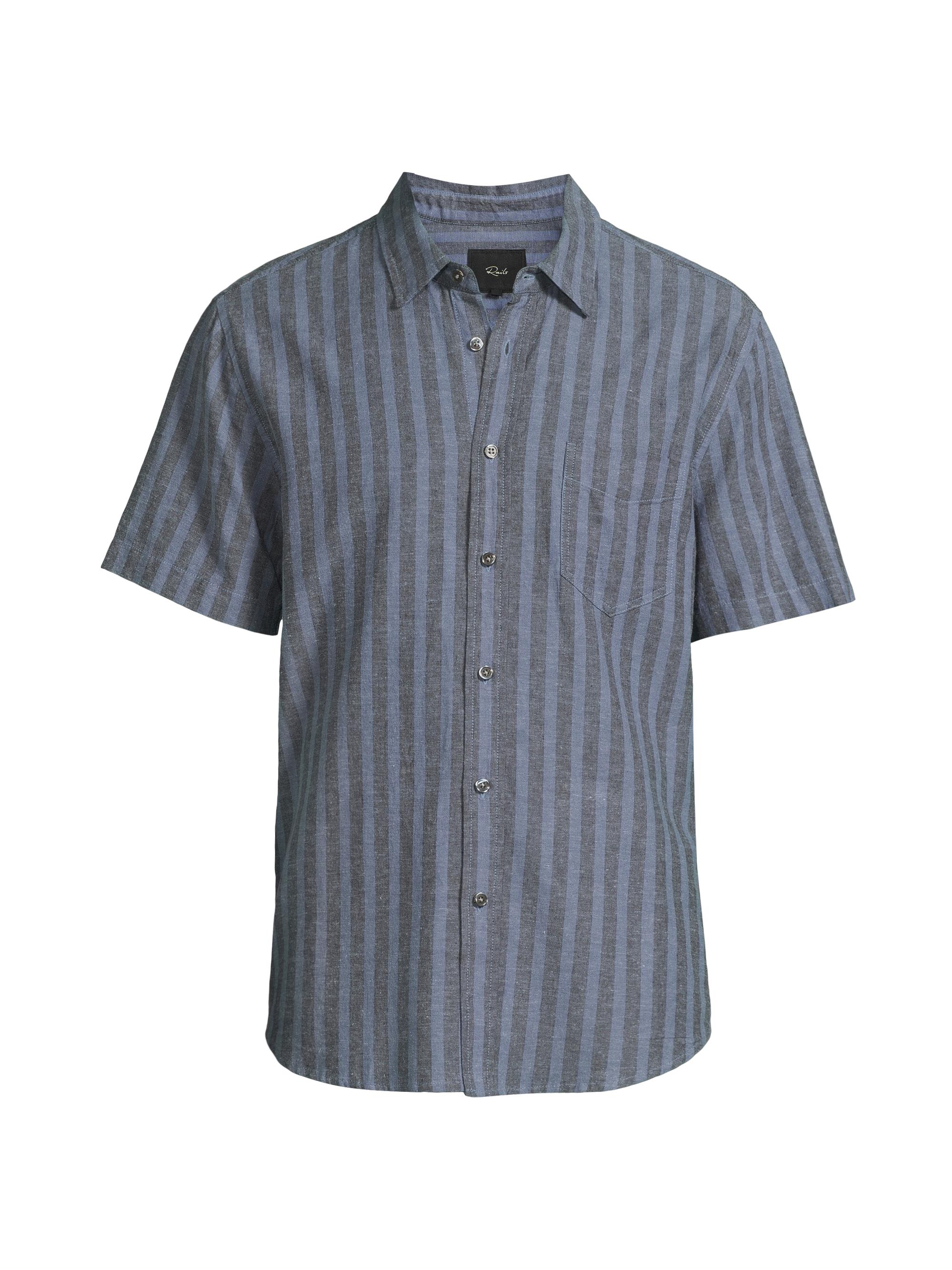 Rails Men's Wilder Marine Striped Short-Sleeve Shirt - Marine Sapphire Stripe
