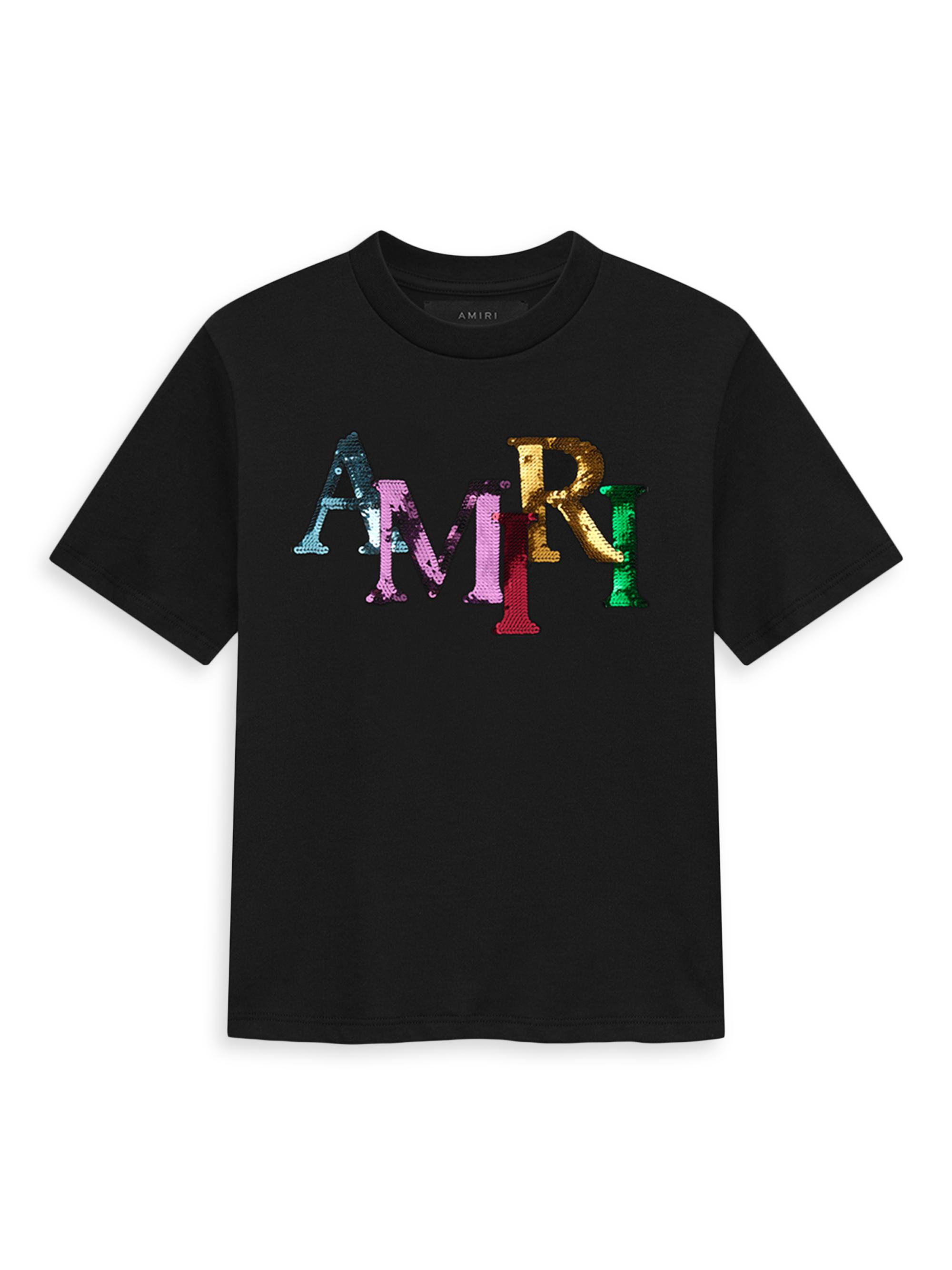 Amiri Little Girl's & Girl's Sequined Staggered Logo T-Shirt