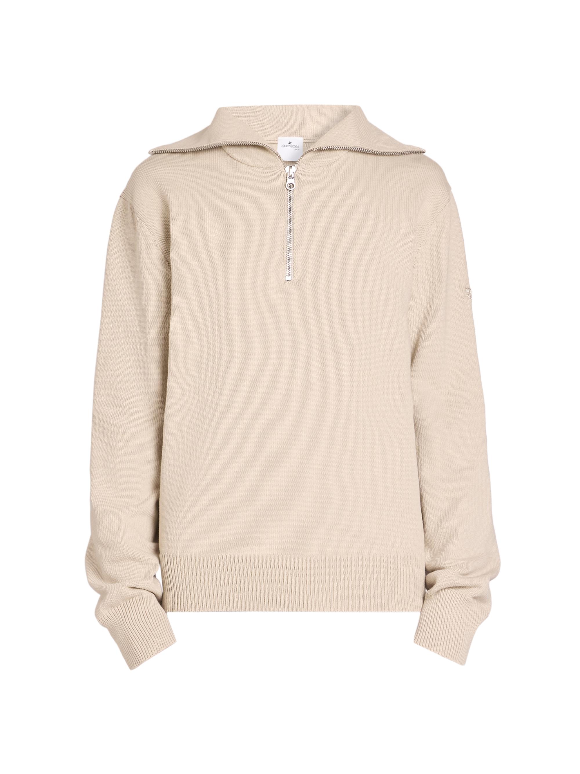 Courreges Men's Trucker Cotton-Blend Knit Sweater - Clay