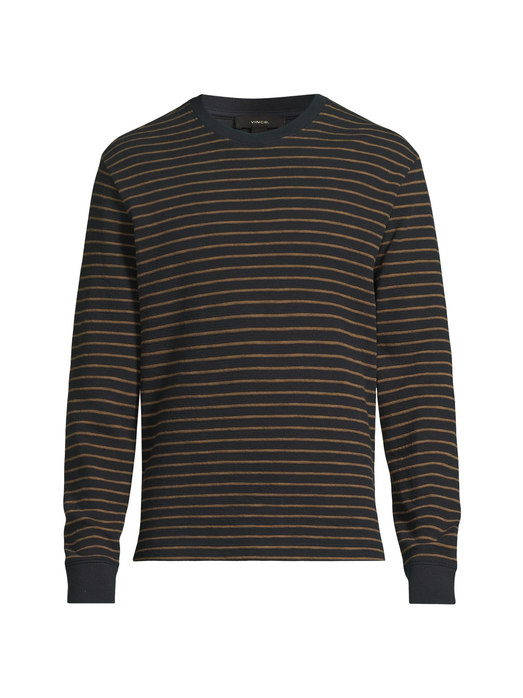 Vince Men's Slub Stripe Crewneck T-Shirt - Coastal Cedar