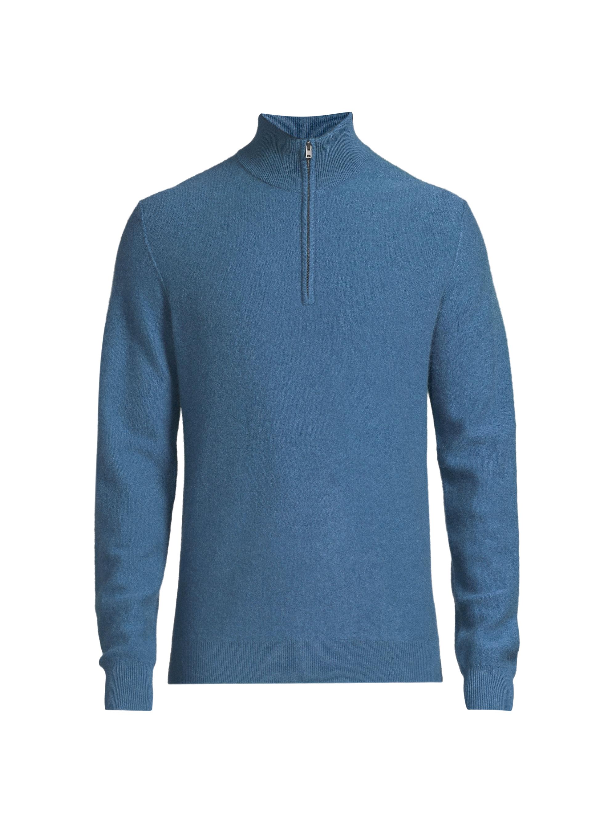 Vince Men's Boiled Cashmere Zip Sweater - Heather Mouse