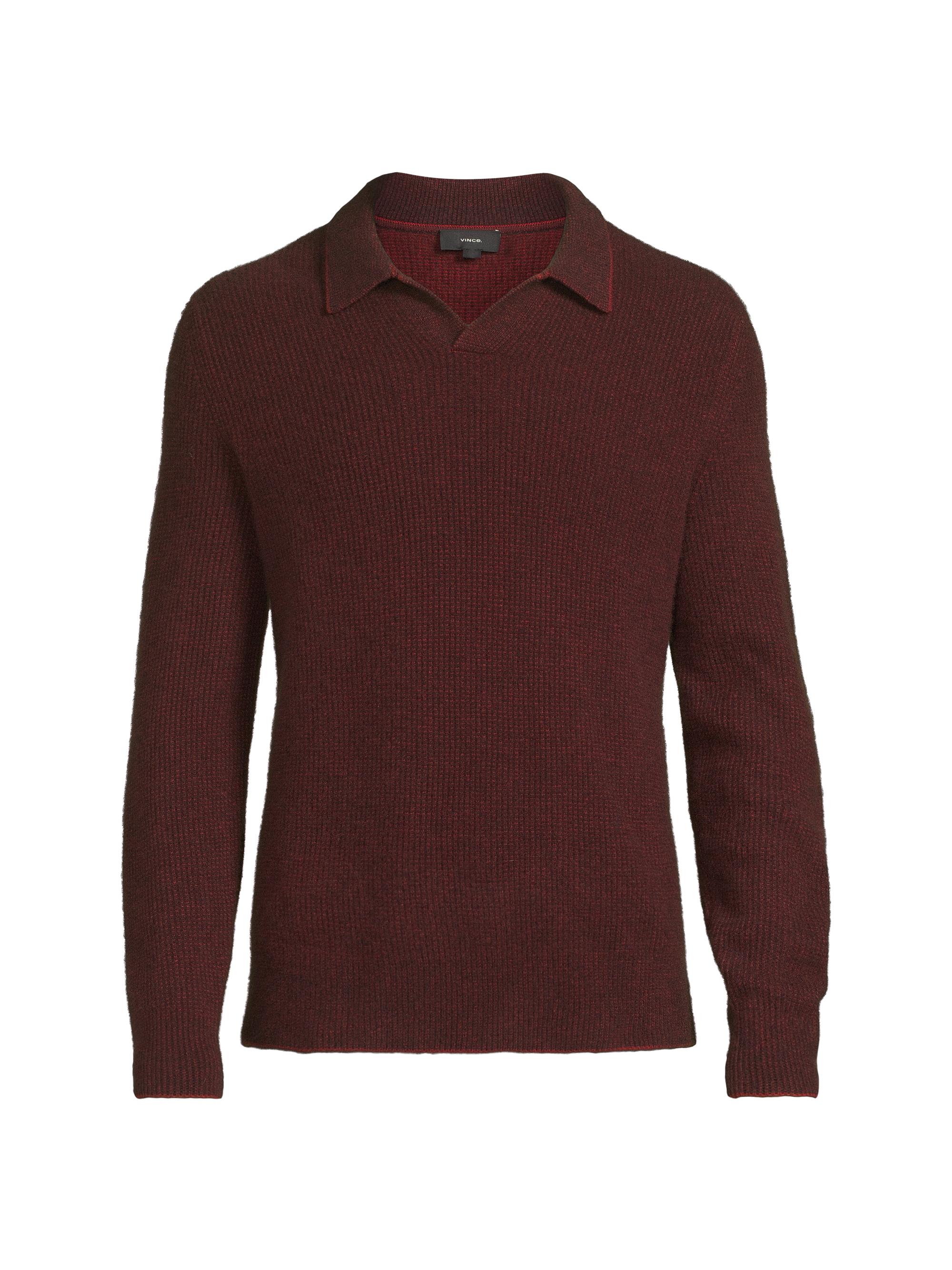 Vince Men's Thermal Cashmere V-Neck Sweater - Vermouth Oxblood