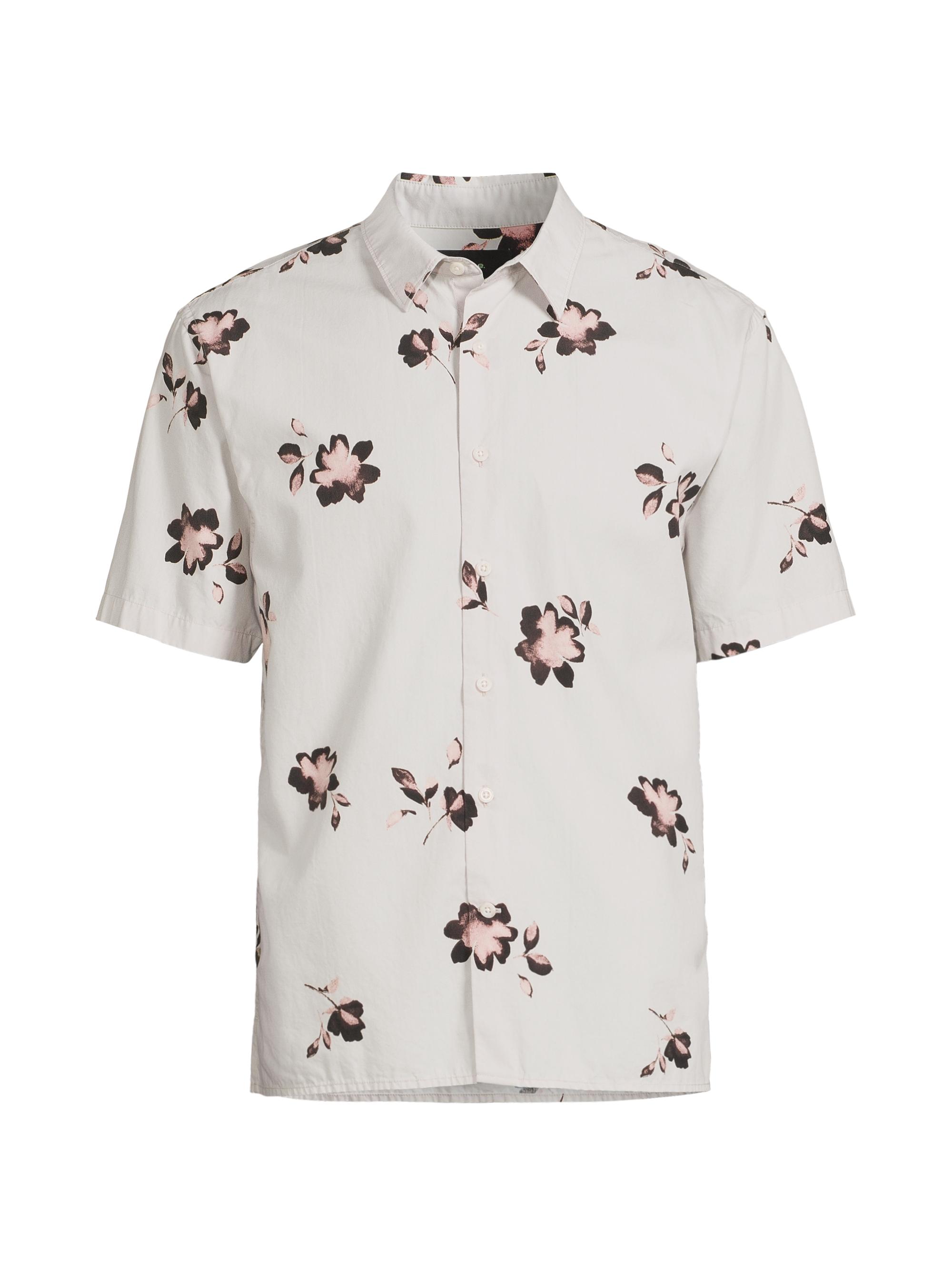Vince Men's Cascading Floral Shirt - Deep Sea Aqua