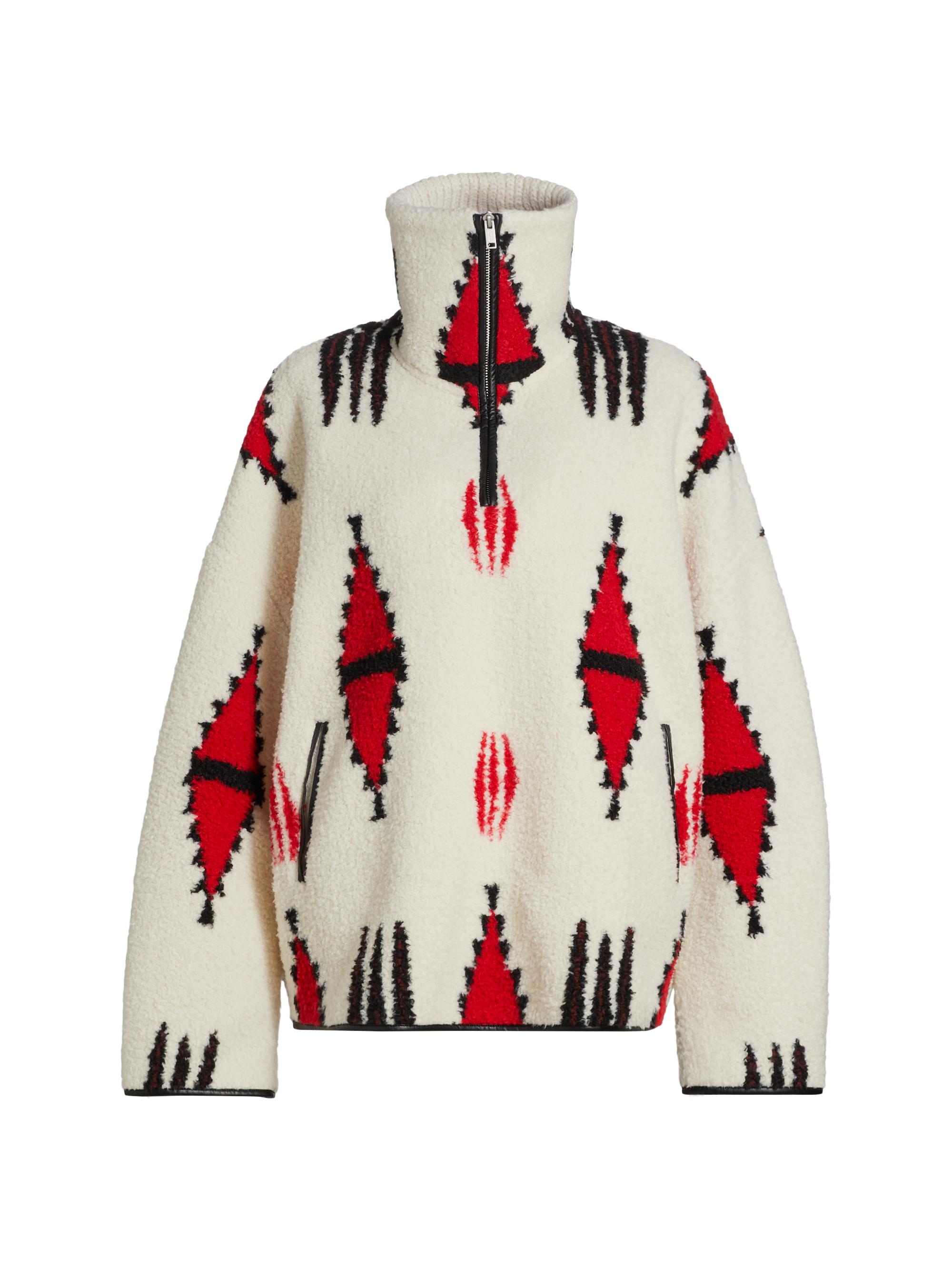 Isabel Marant Étoile Women's Marner Bouclé Fleece Sweater - Ecru Red
