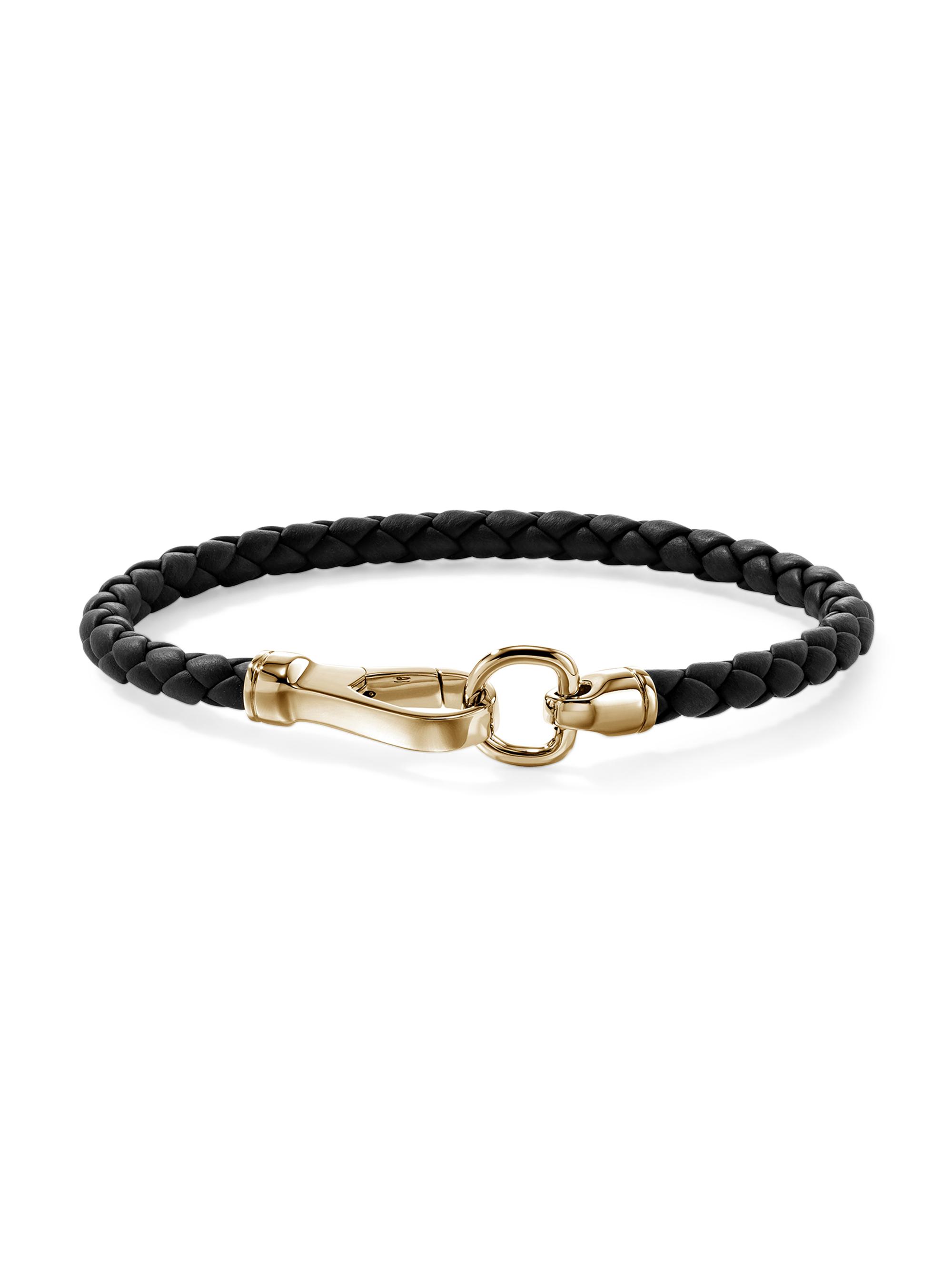 John Hardy Men's 14K Yellow Gold & Leather Bracelet - Gold