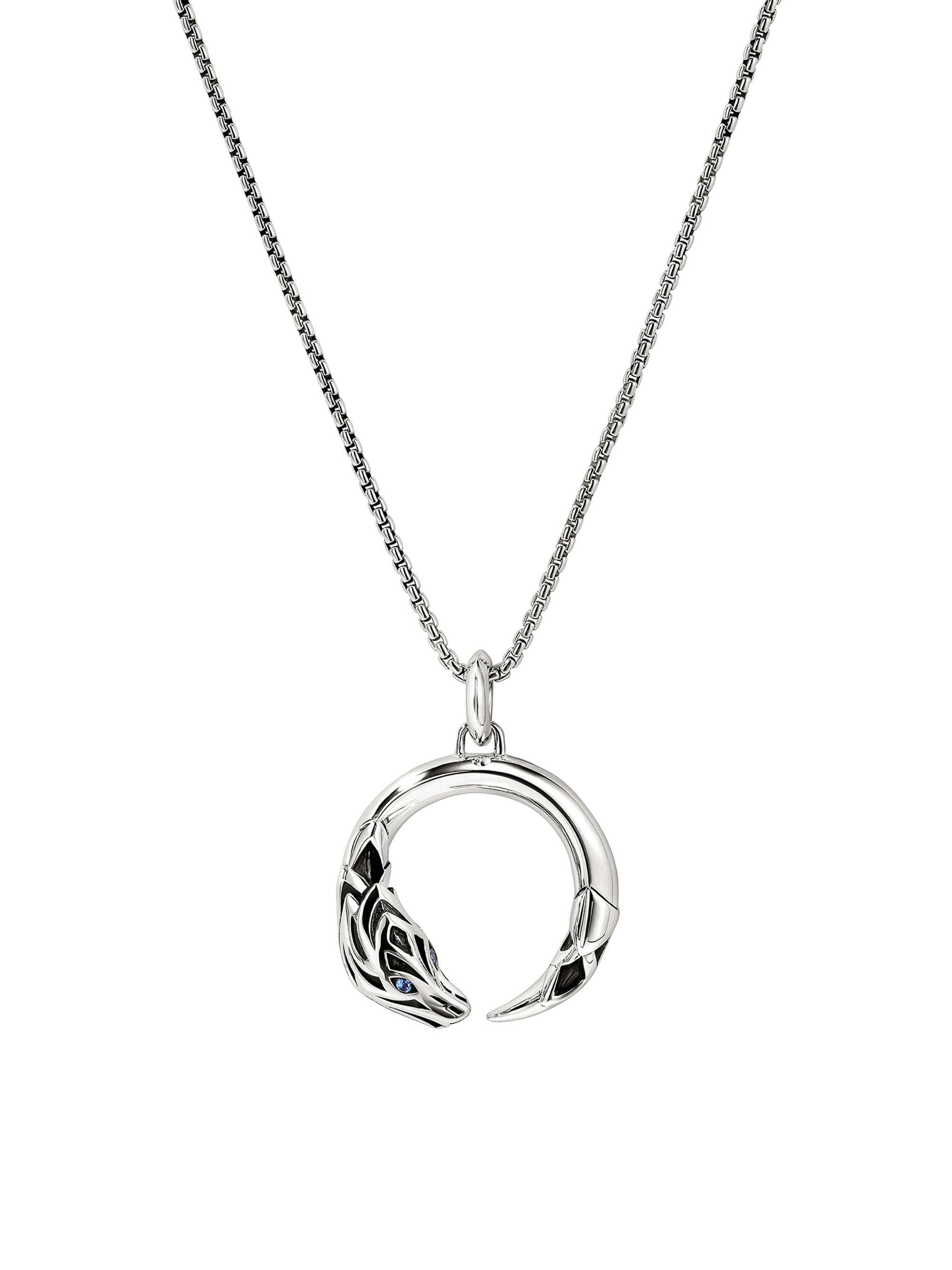 John Hardy Men's Naga Sterling Silver & Blue Sapphire Pendant Necklace - Silver