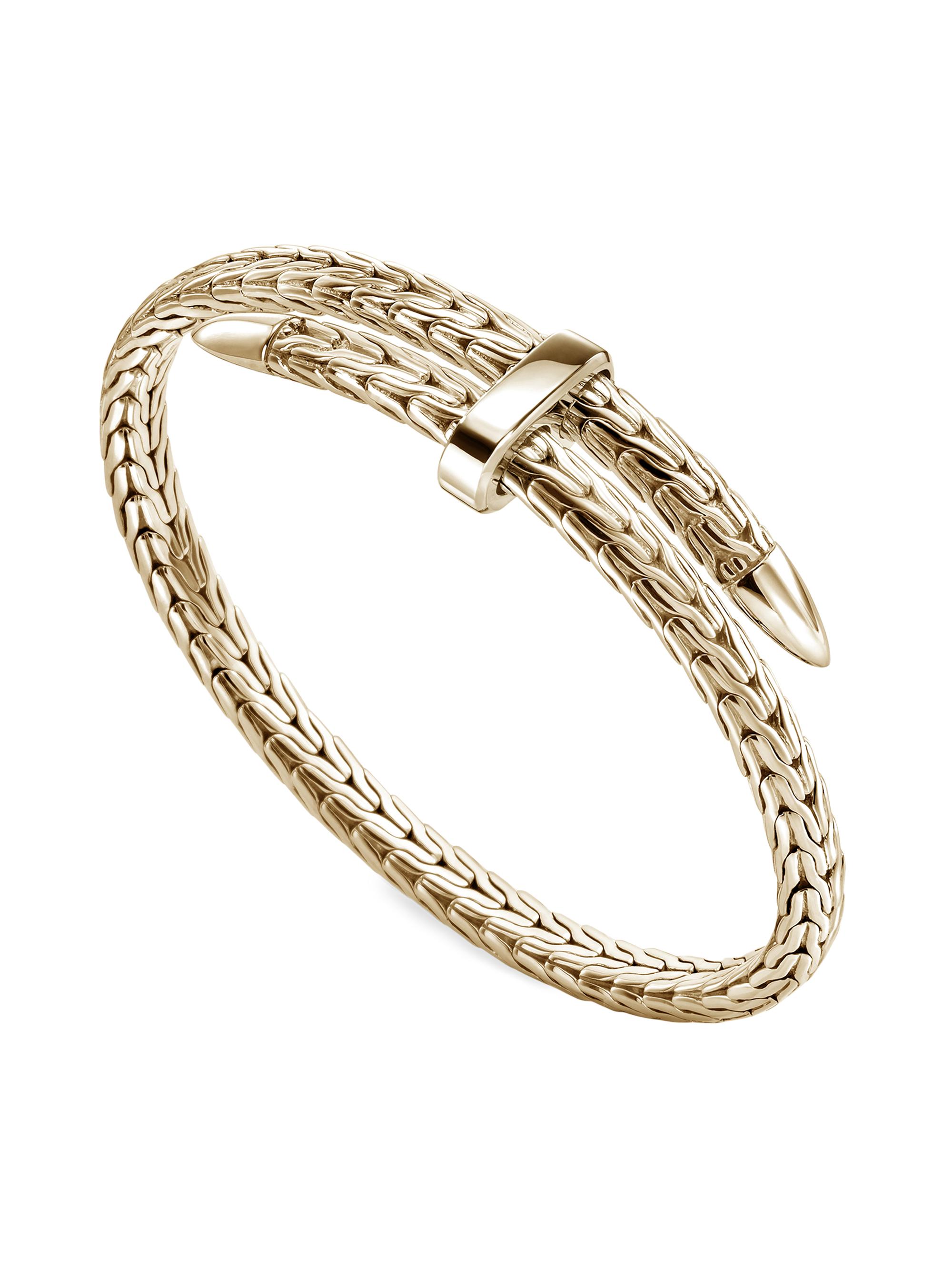 John Hardy Men's Spear 14K Yellow Gold Flex Cuff Bracelet - Gold