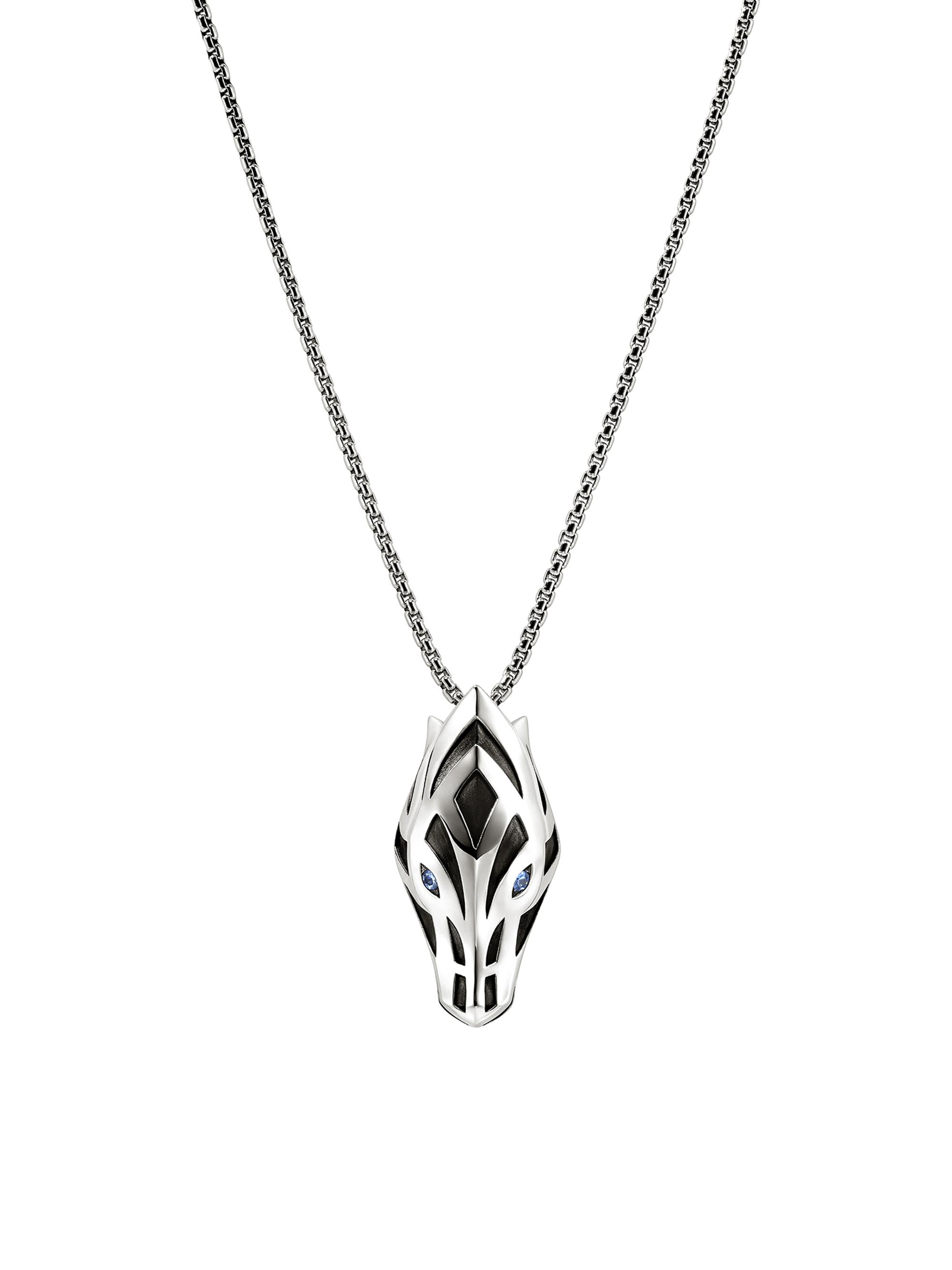 John Hardy Men's Naga Sterling Silver & Blue Sapphire Pendant Necklace - Silver