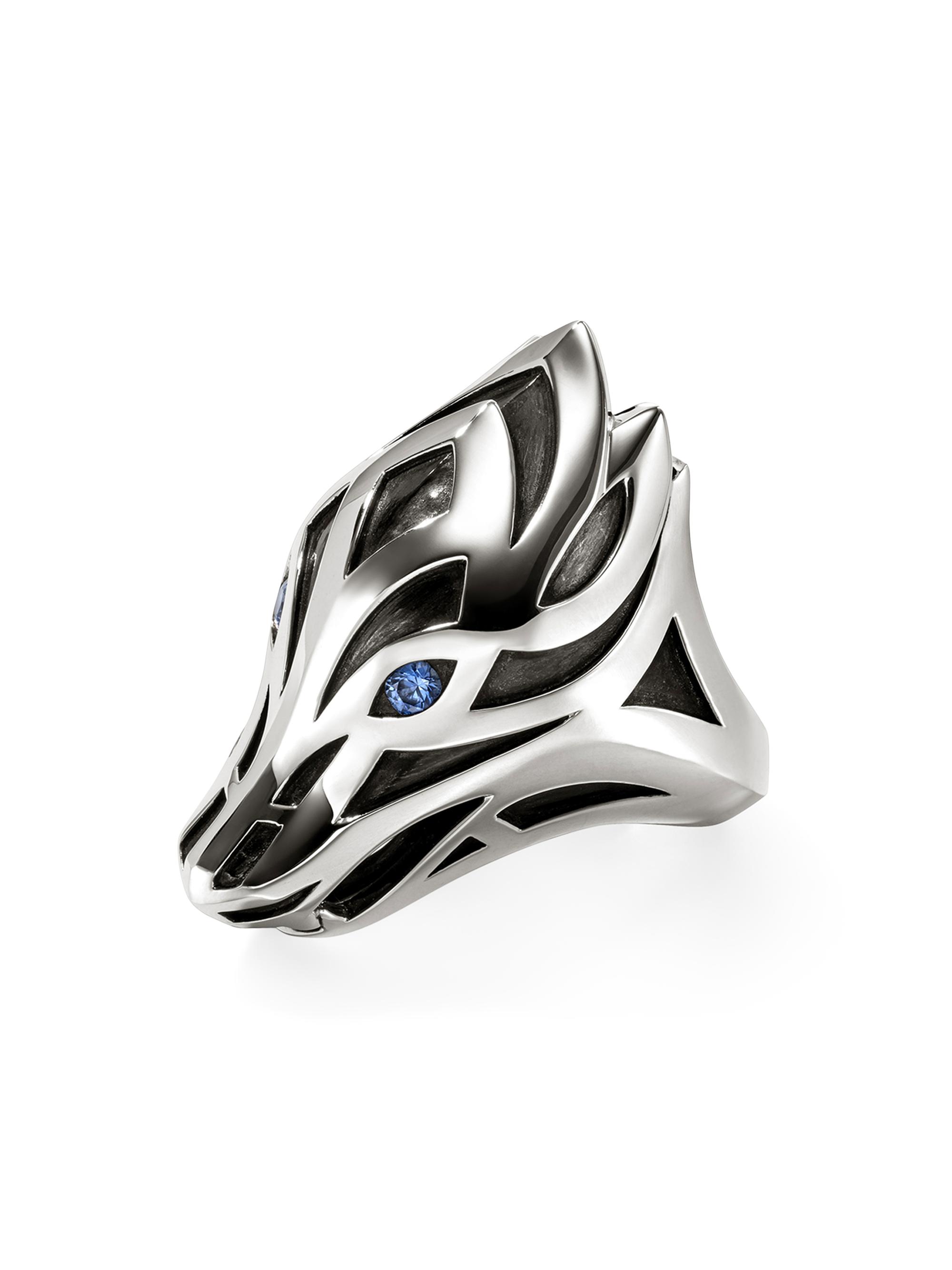 John Hardy Men's Naga Sterling Silver & Blue Sapphire Ring - Silver