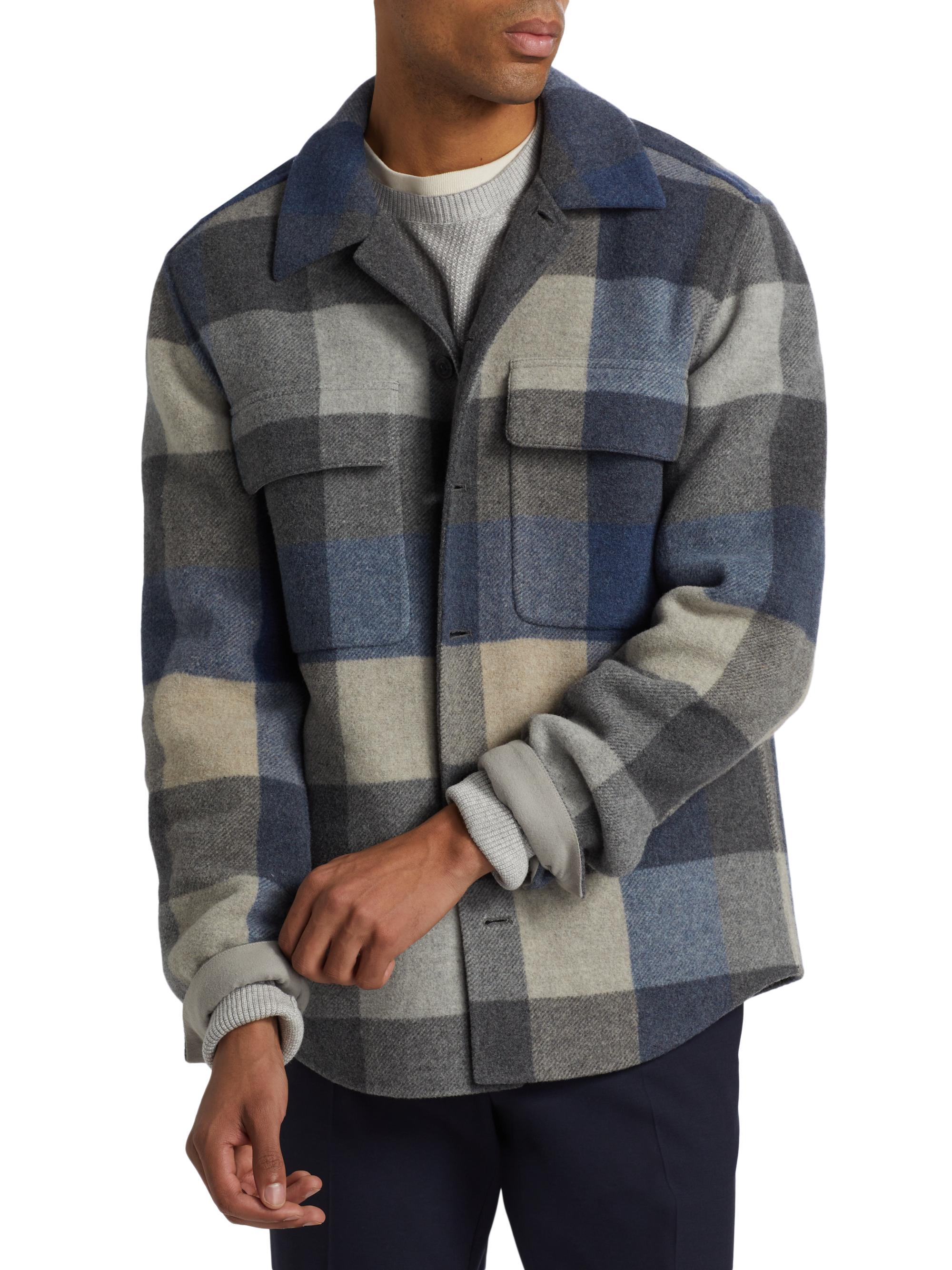 Vince Splittable Plaid Shirt Jacket | Saks Fifth Avenue