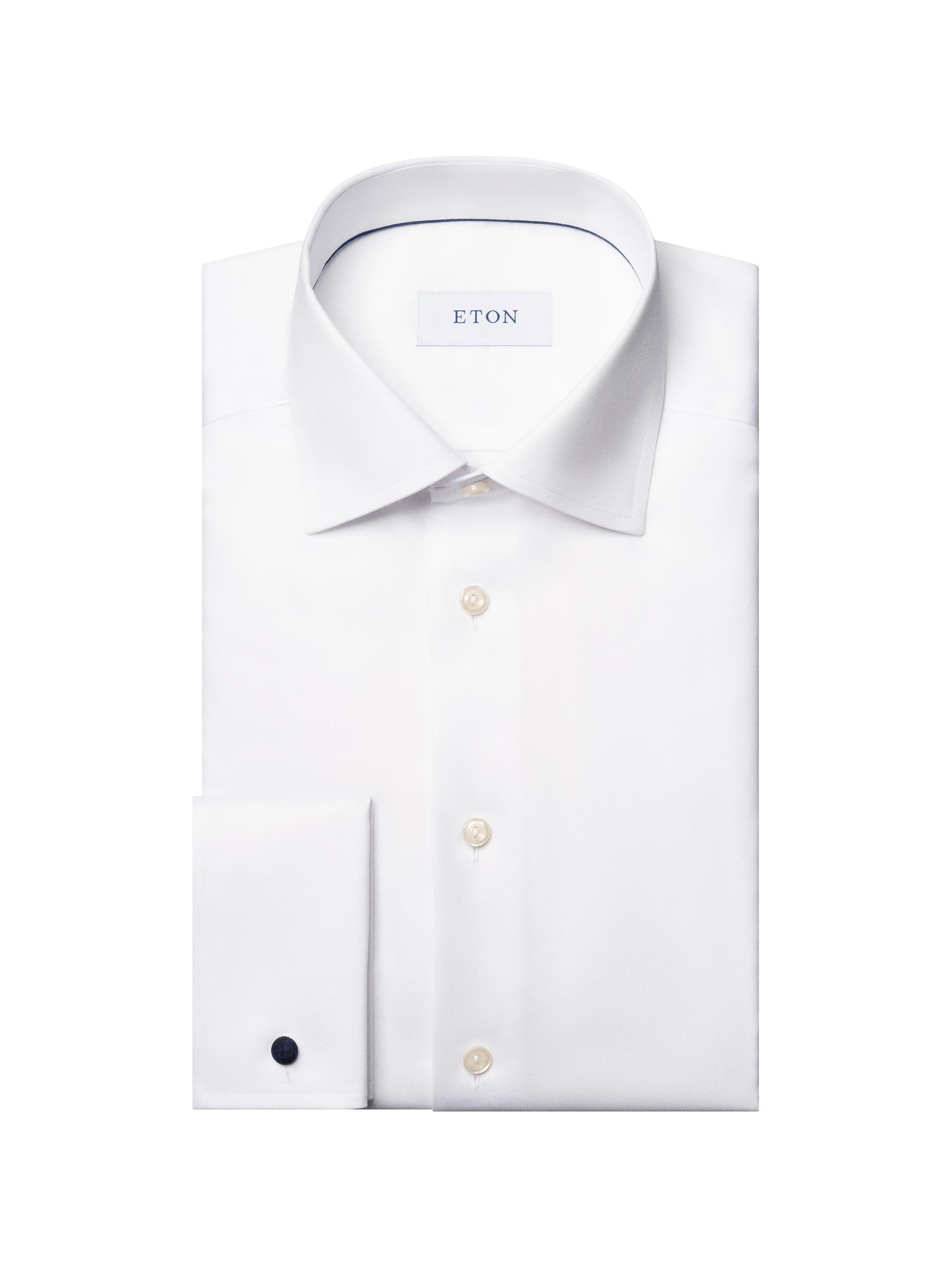 Eton Men's Contemporary-Fit French-Cuff Twill Shirt - White