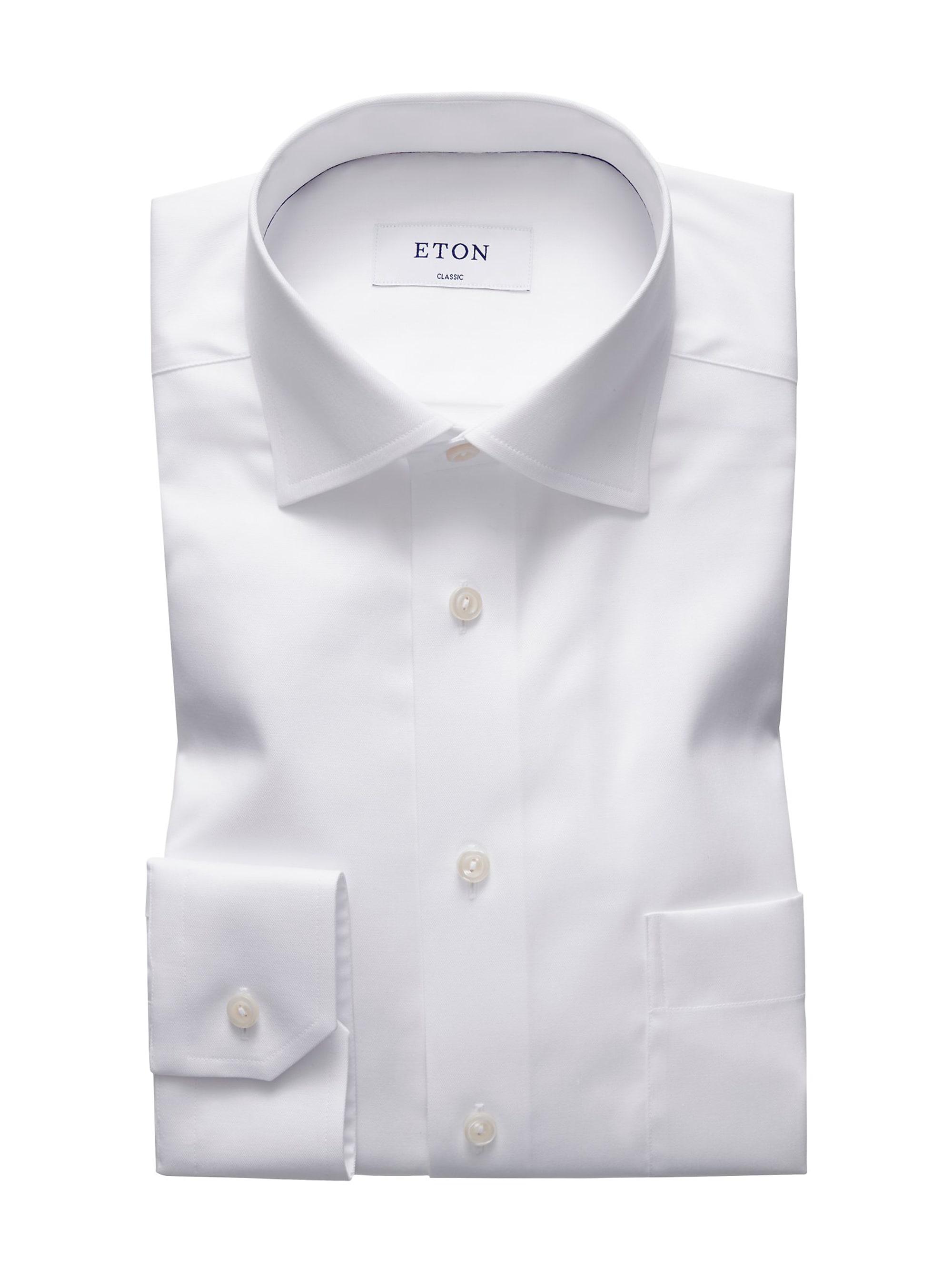 Eton Men's Classic-Fit Cotton Twill Shirt - White