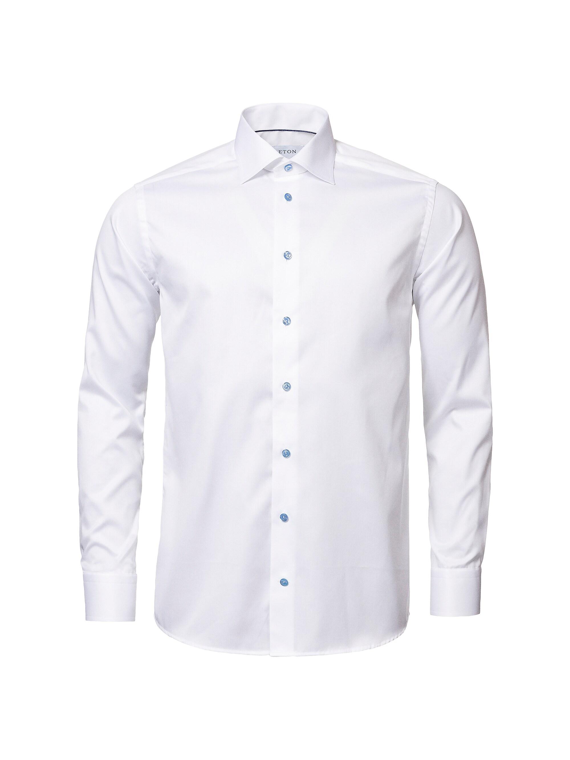 Eton Men's Slim-Fit Twill Shirt - White Blue