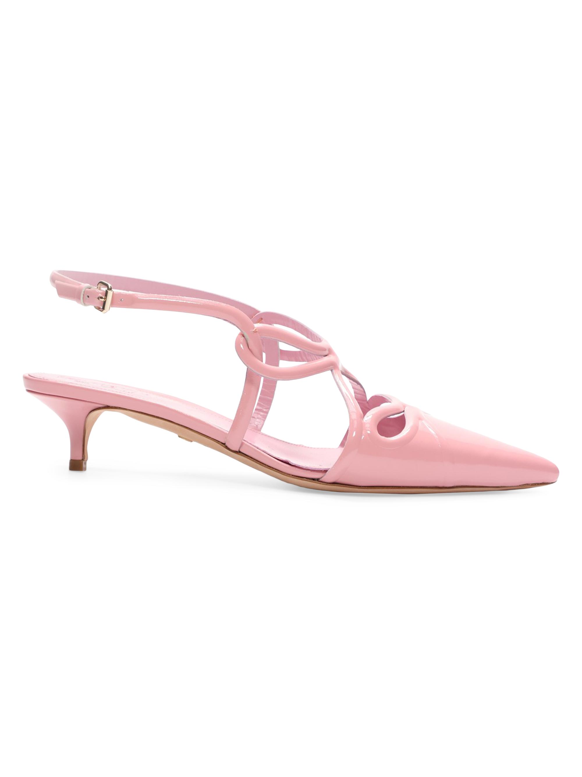 Giambattista Valli Women's Swirl 40MM Bow Cut-Out Patent Leather Pumps - Dark Pink