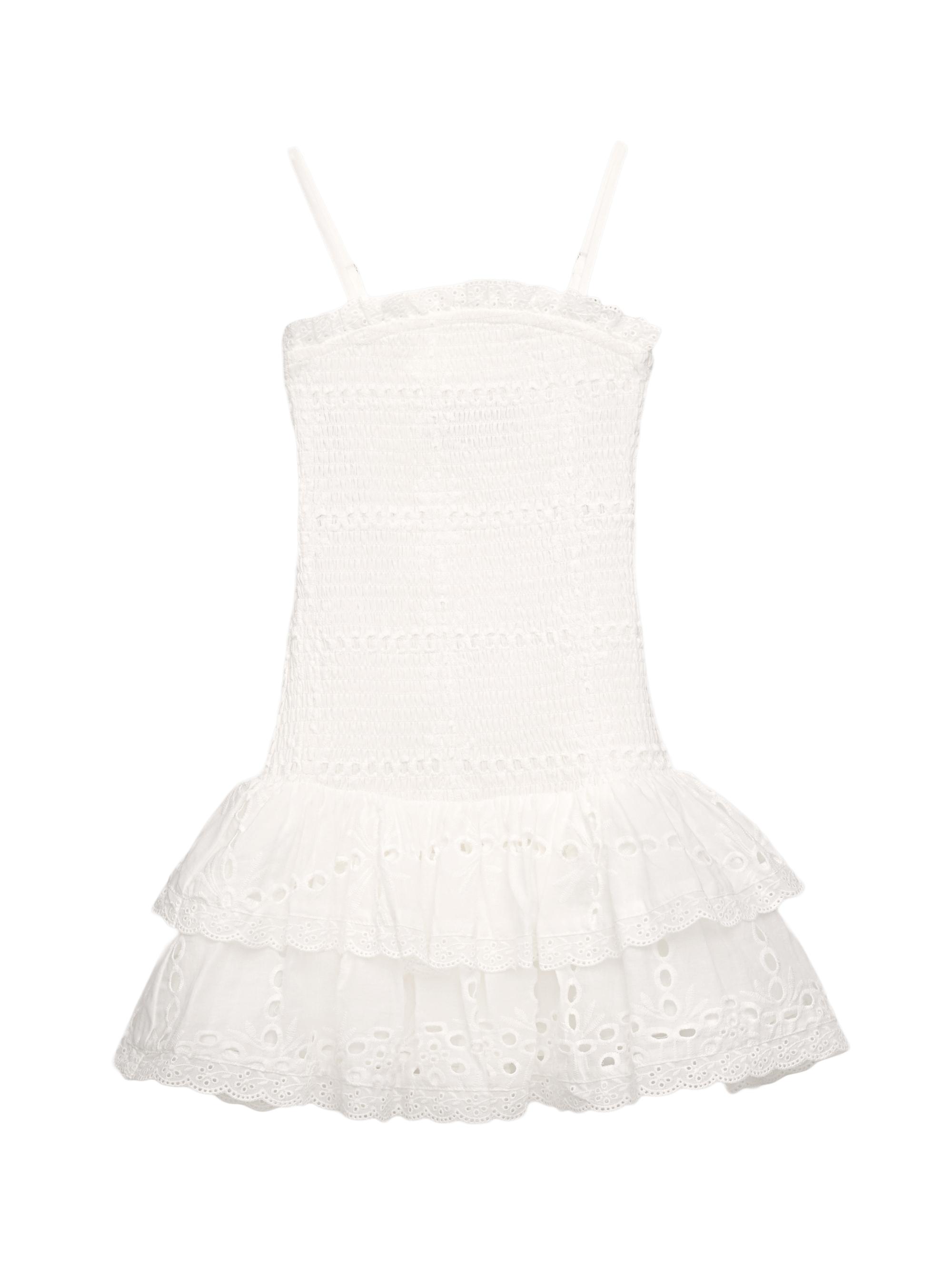 KatieJ NYC Girl's Strapless Smocked Minidress - White