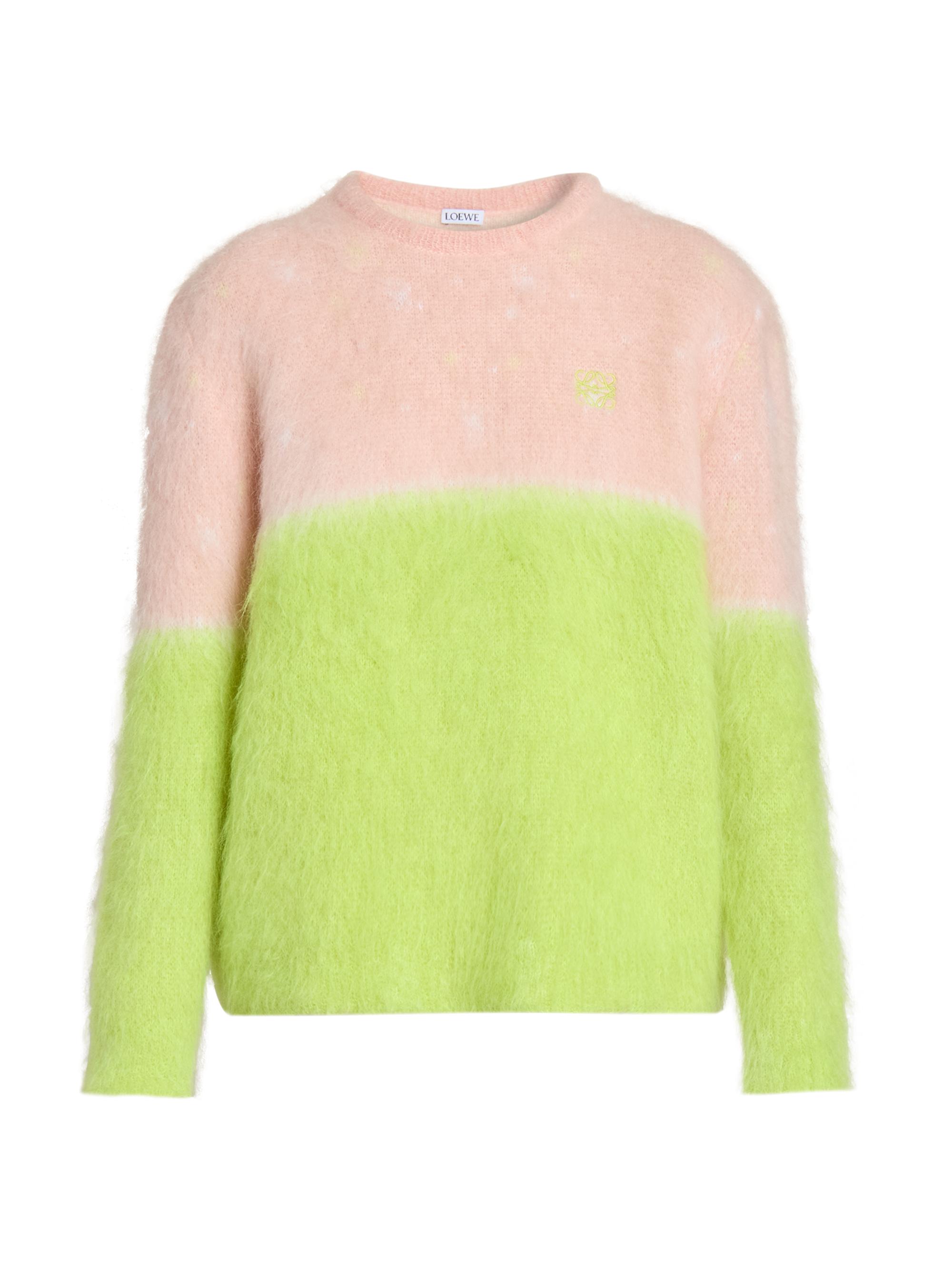 LOEWE Women's Mohair-Blend Colorblocked Sweater - Pink Yellow