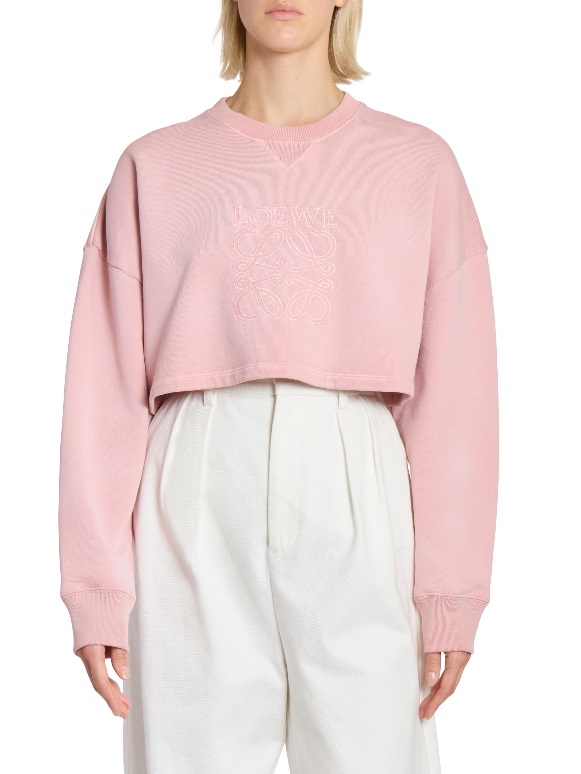 LOEWE Cotton Cropped Anagram Sweatshirt | Saks Fifth Avenue