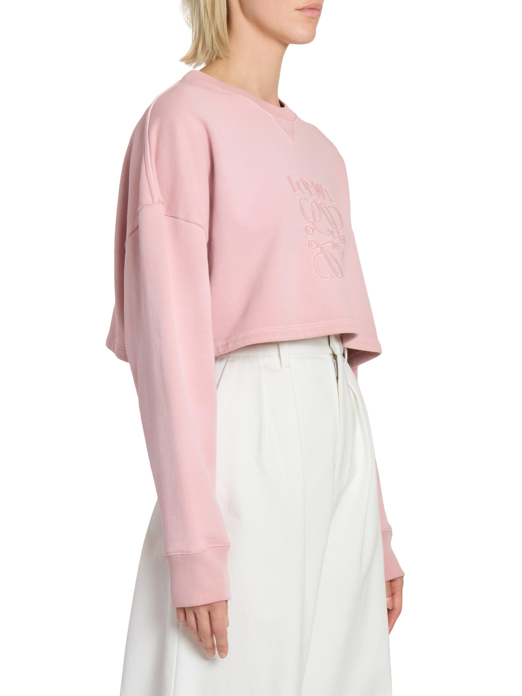 LOEWE Cotton Cropped Anagram Sweatshirt | Saks Fifth Avenue