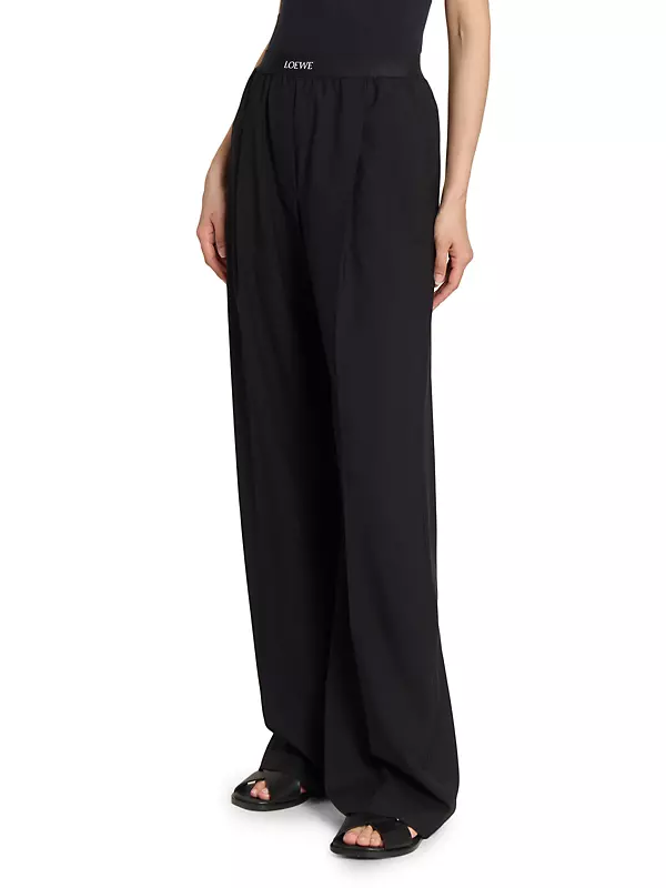 Shop LOEWE Logo Waist Wool-Blend Trousers | Saks Fifth Avenue Shop LOEWE Logo Waist Wool-Blend Trousers | Saks Fifth Avenue