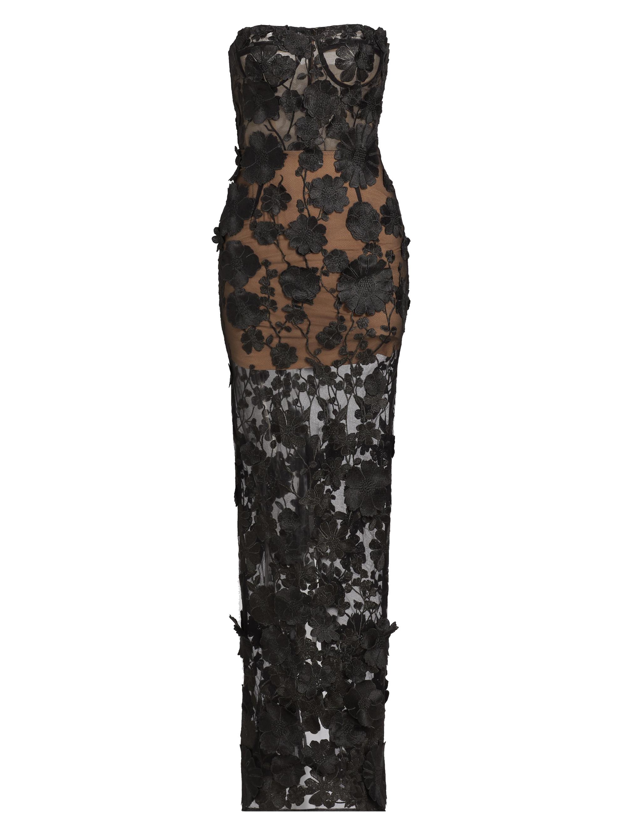 Bronx and Banco Jasmine Floral-Embroidered Sheer Maxi Dress | Saks