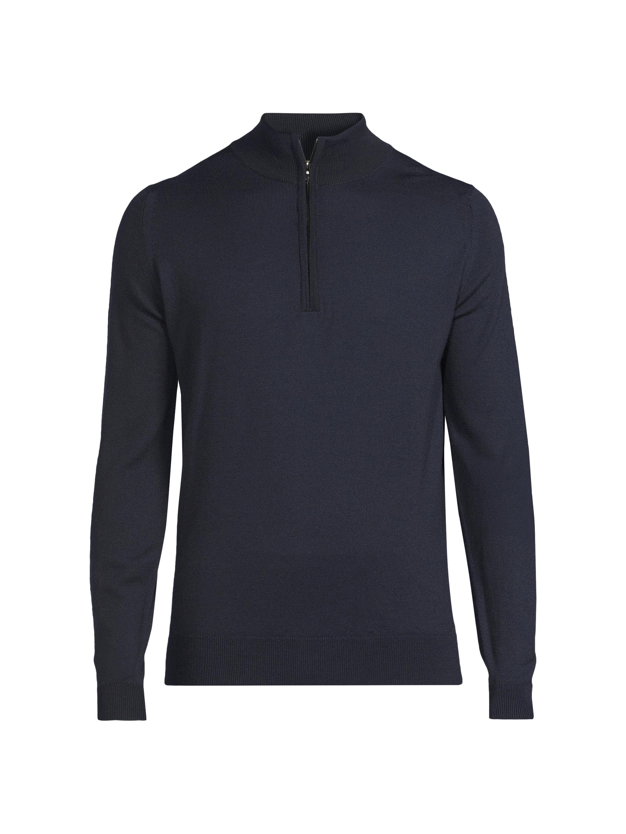 John Smedley Men's Tapton Merino Zip Pullover - Midnight