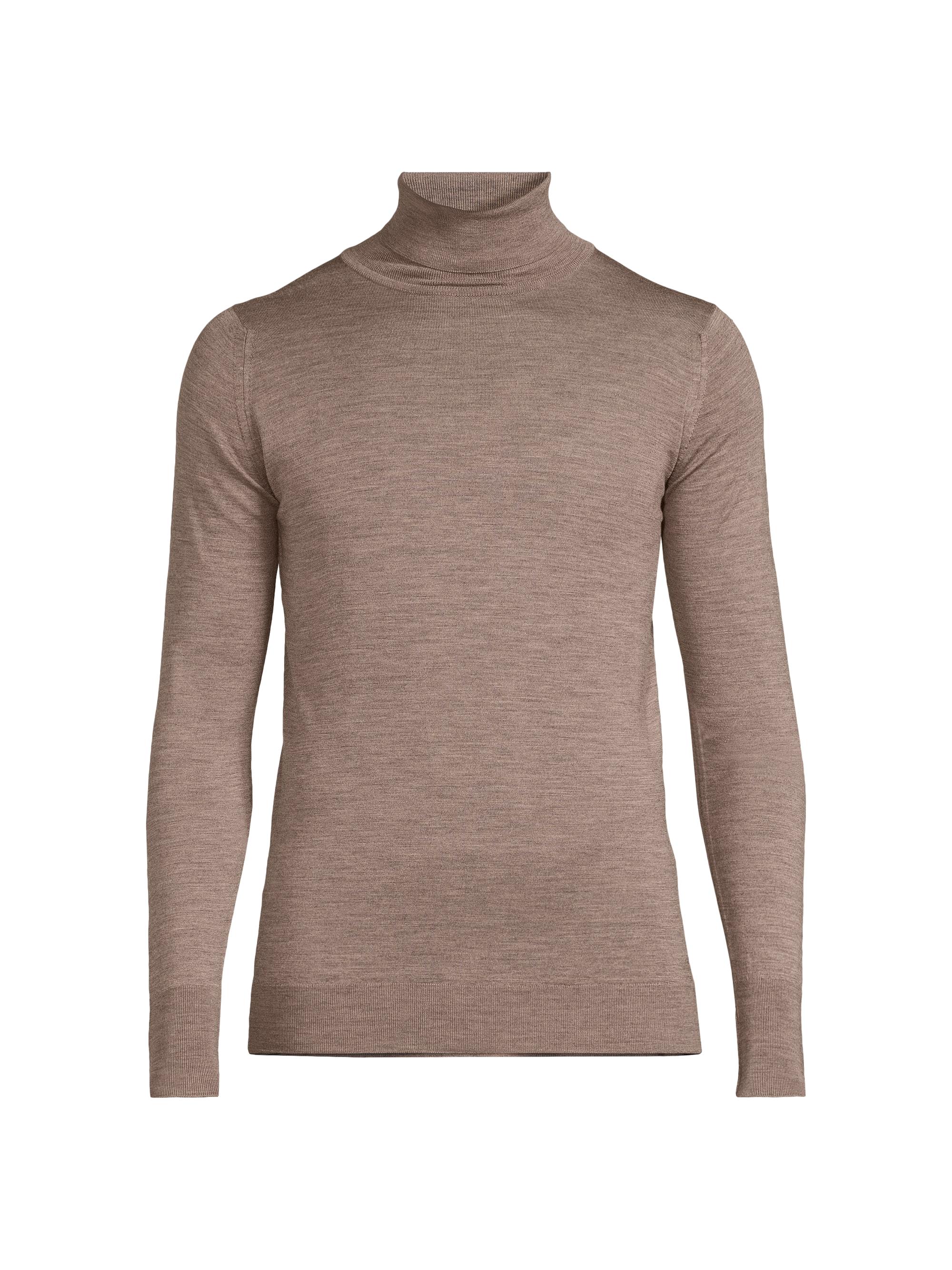 John Smedley Men's Richards Merino Wool Turtleneck - Mushroom