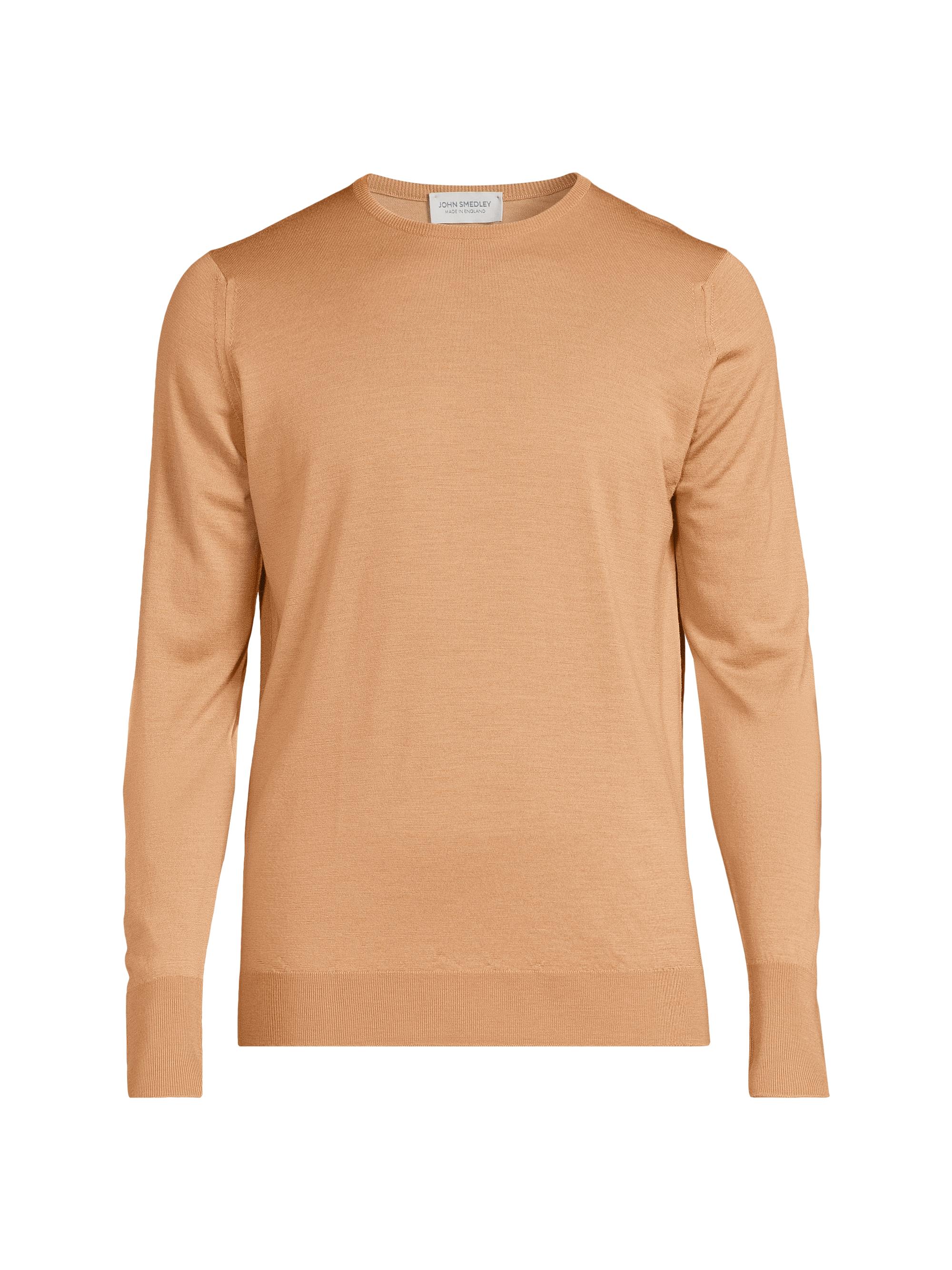 John Smedley Men's Marcus Merino Wool Crewneck Sweater - Nutmeg