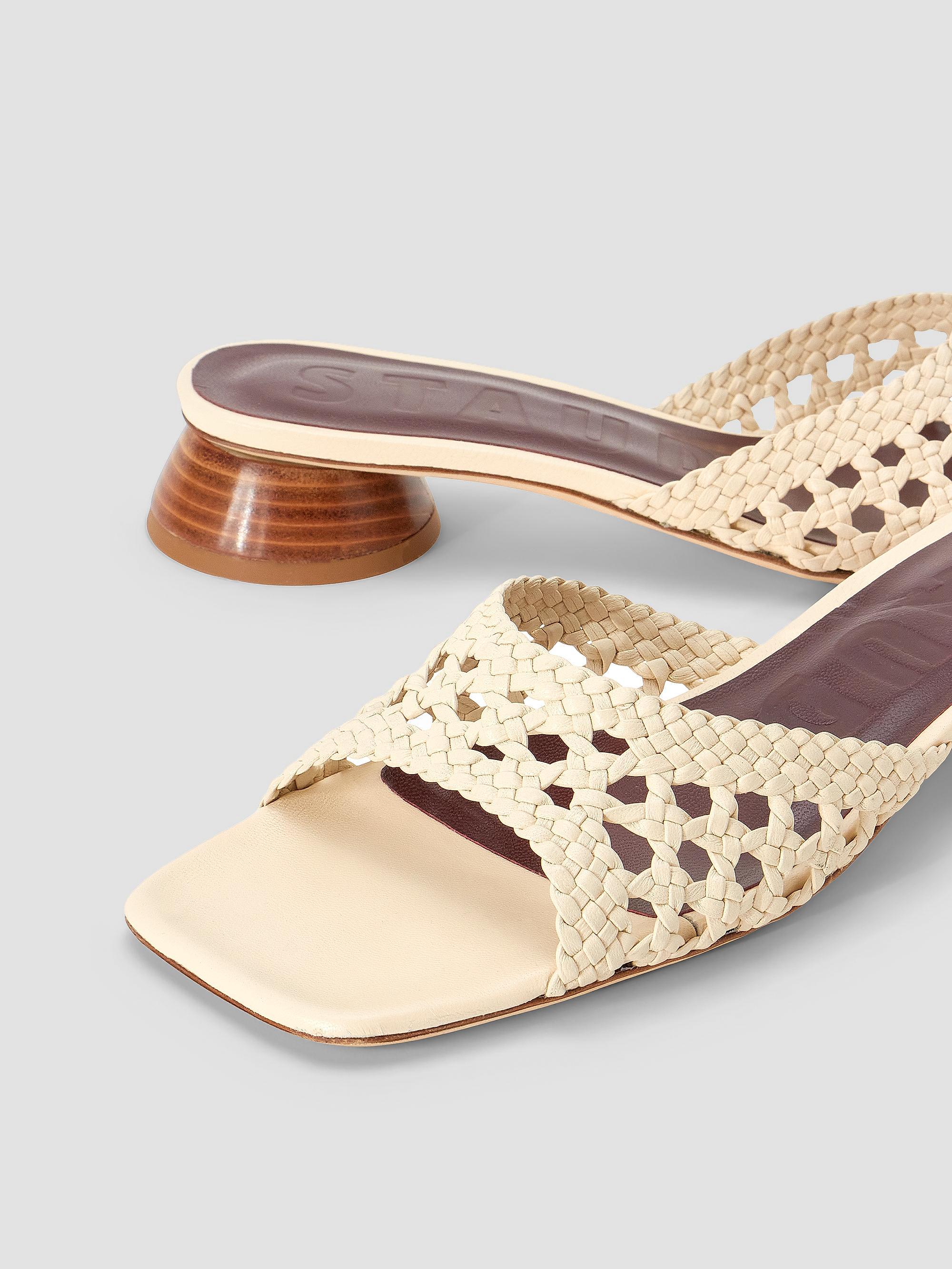 STAUD Simone Crochet 35MM Leather Sandals | Saks Fifth Avenue