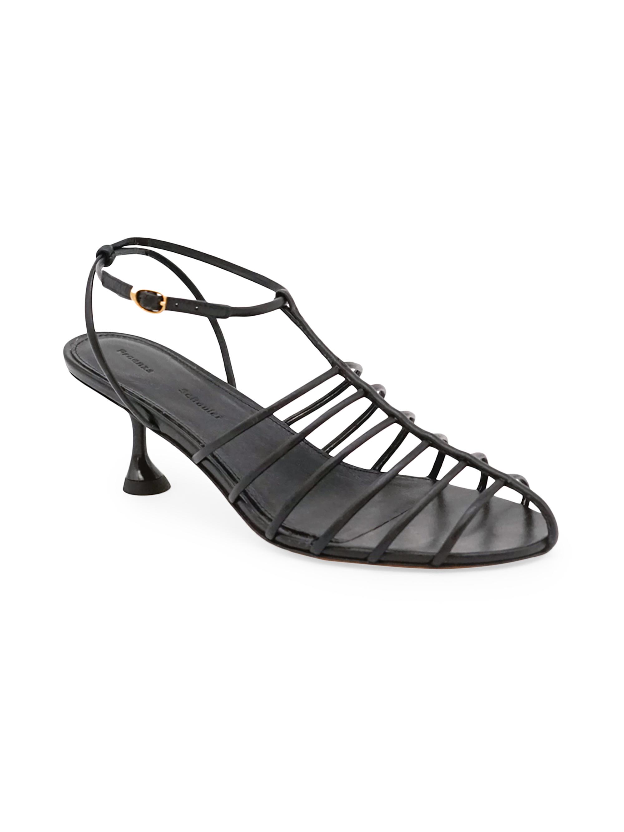 Proenza Schouler Tee 60MM Leather Cage Sandals | Saks Fifth Avenue