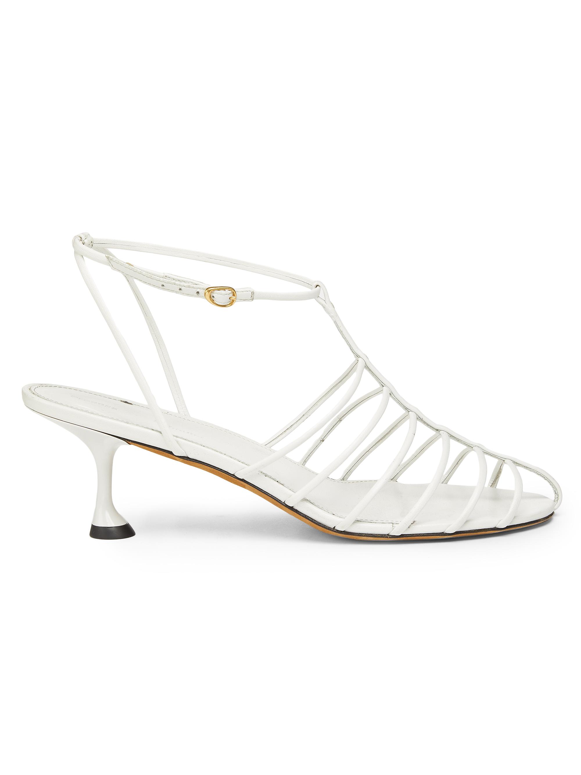 Proenza Schouler Women's Tee 60MM Leather Cage Sandals - White