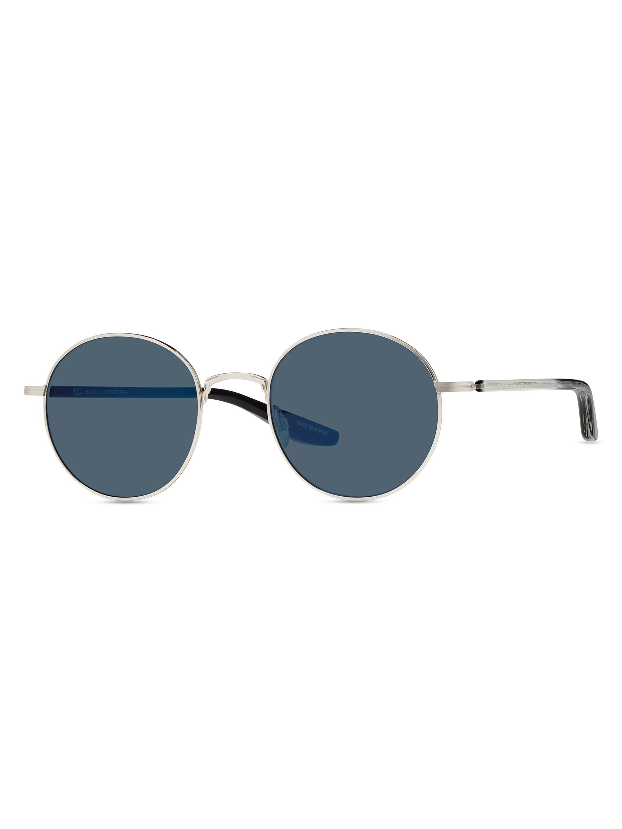 Barton Perreira Men's Caster 50MM Round Sunglasses - Vintage Blue Silver