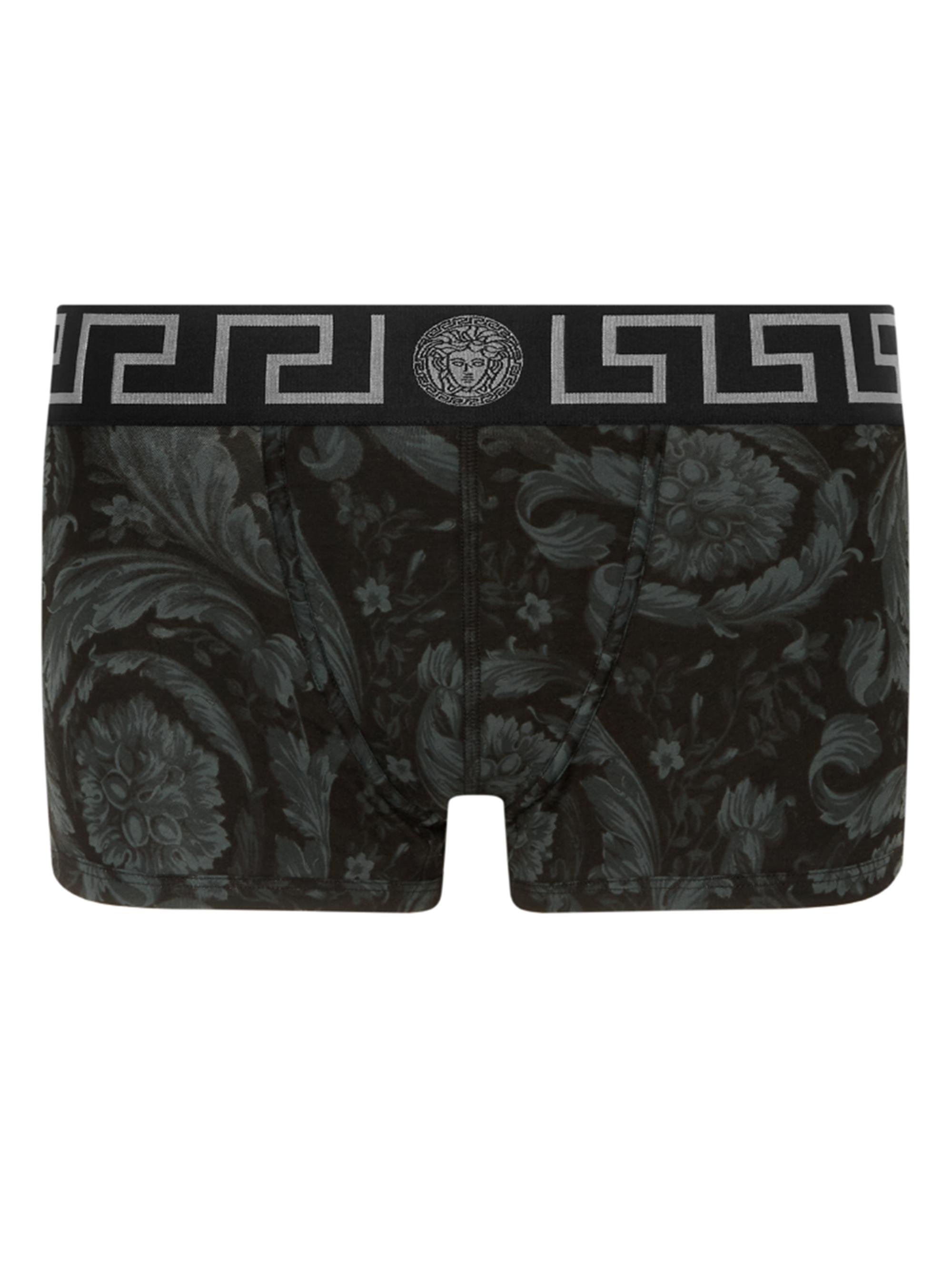 Versace Men's Stretch Cotton Boxer Briefs - Black Print