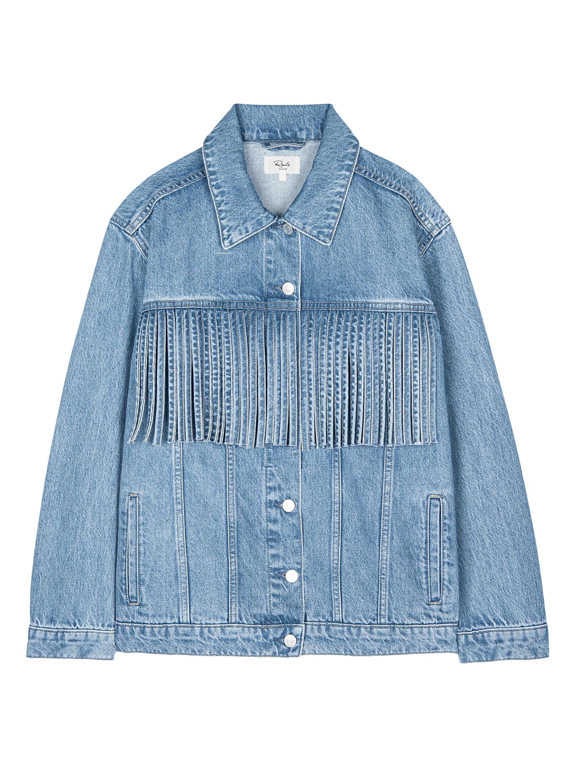 Rails Women's Rodeo Fringe Denim Trucker Jacket - Indigo Cowboy