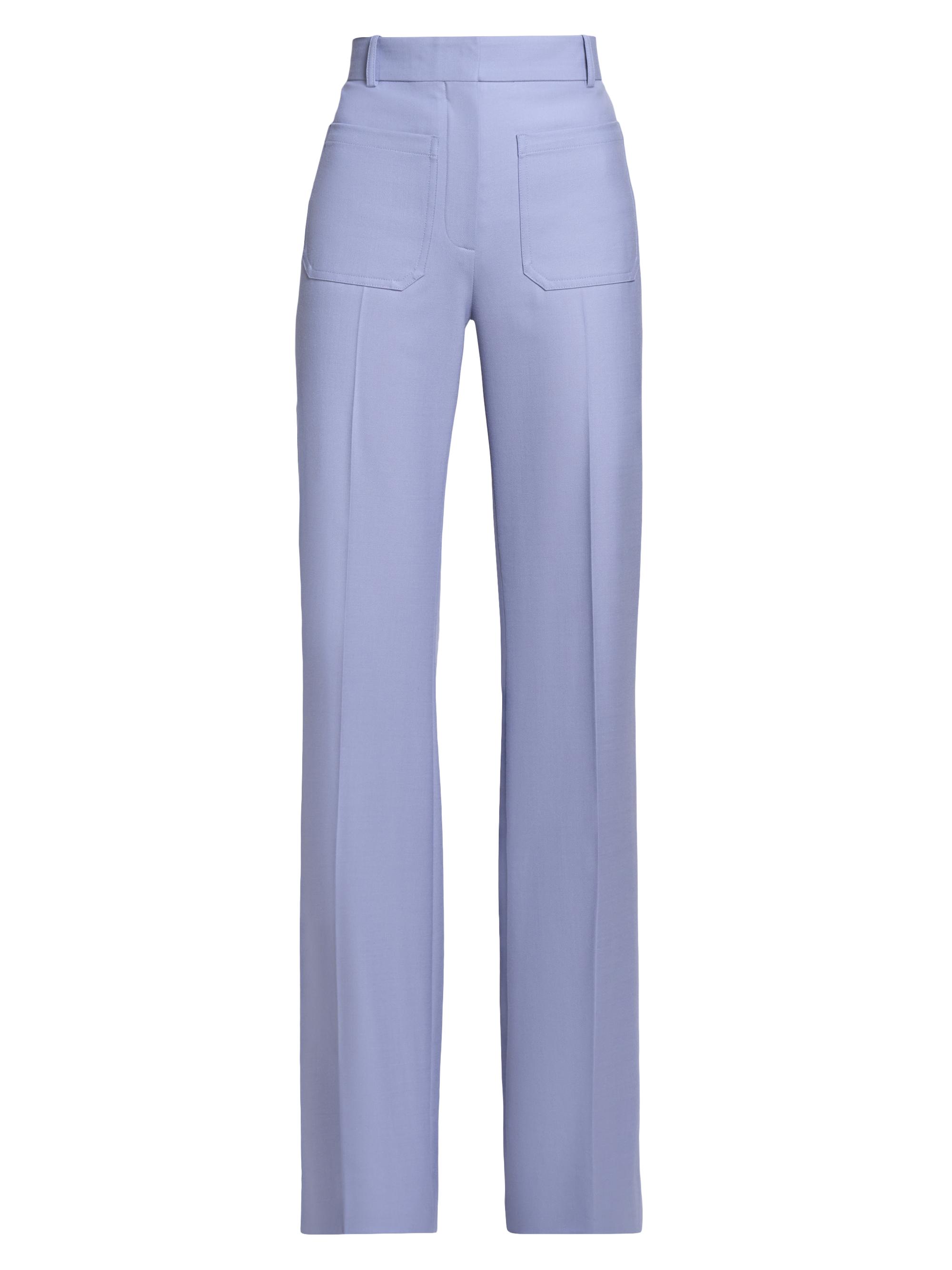 Victoria Beckham Women's Alina Pleated Wool-Blend High-Rise Pants - Blue Bell