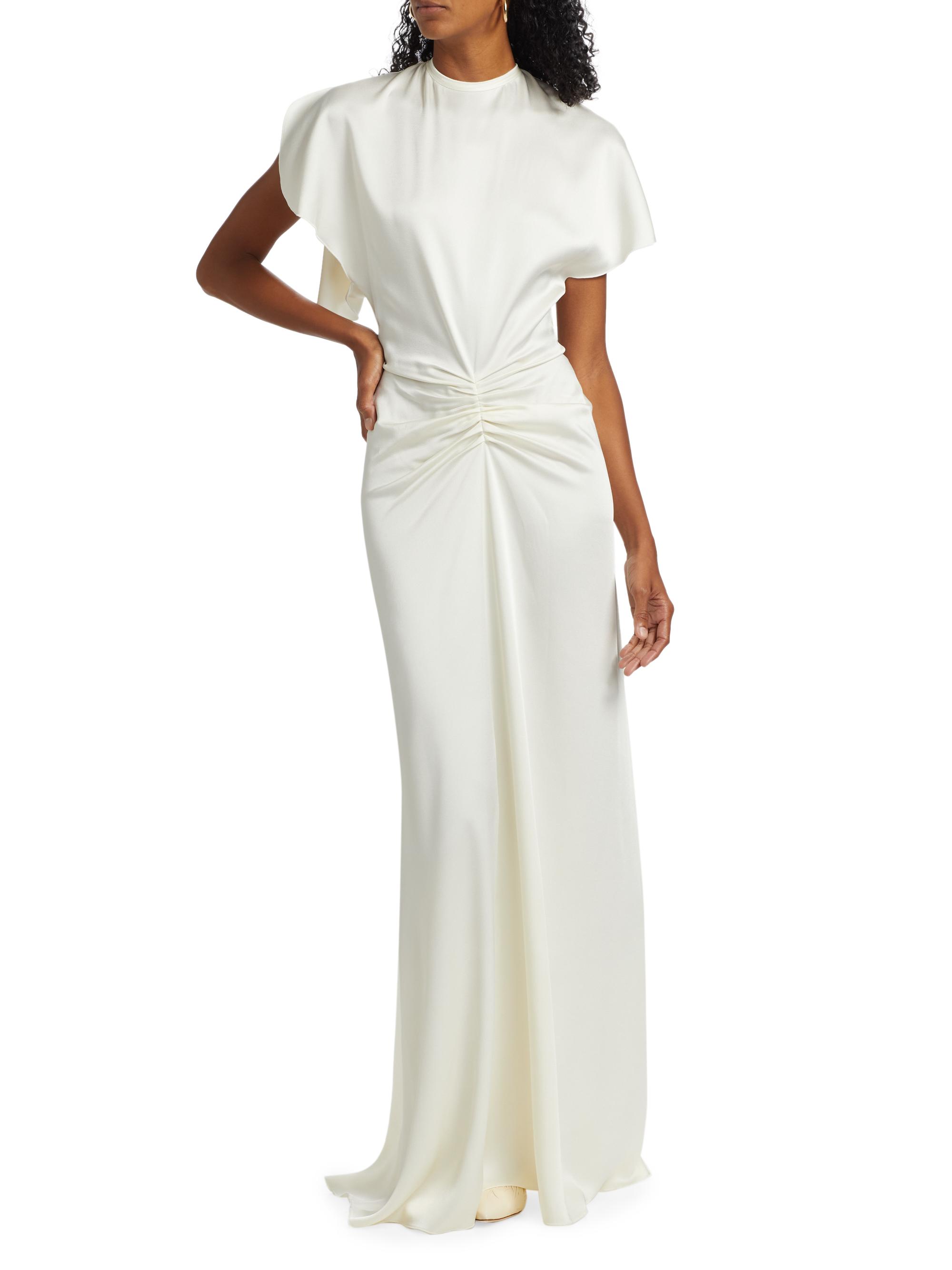 victoria beckham gathered waist floor length dress Simple A-line Long Prom Dress,Summer Maxi Dress Y5496 – Simplepromdress main image 1