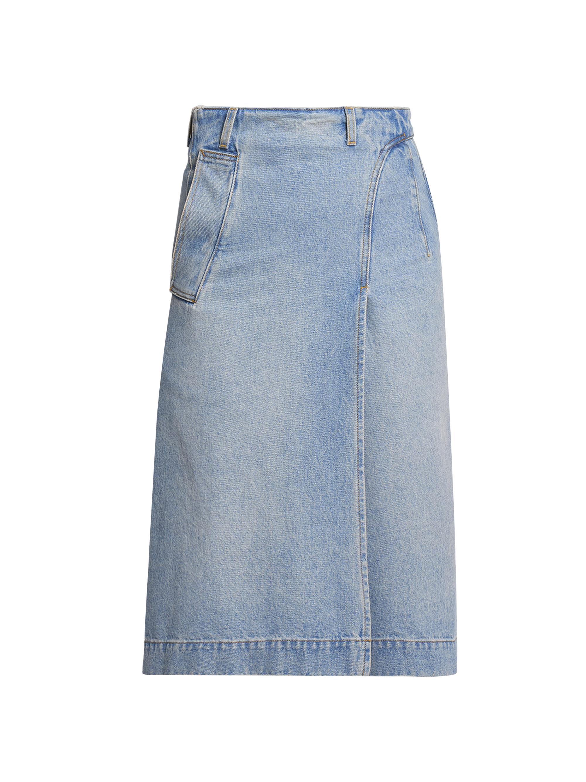 Khaite Charlene Denim Midi-Skirt | Saks Fifth Avenue