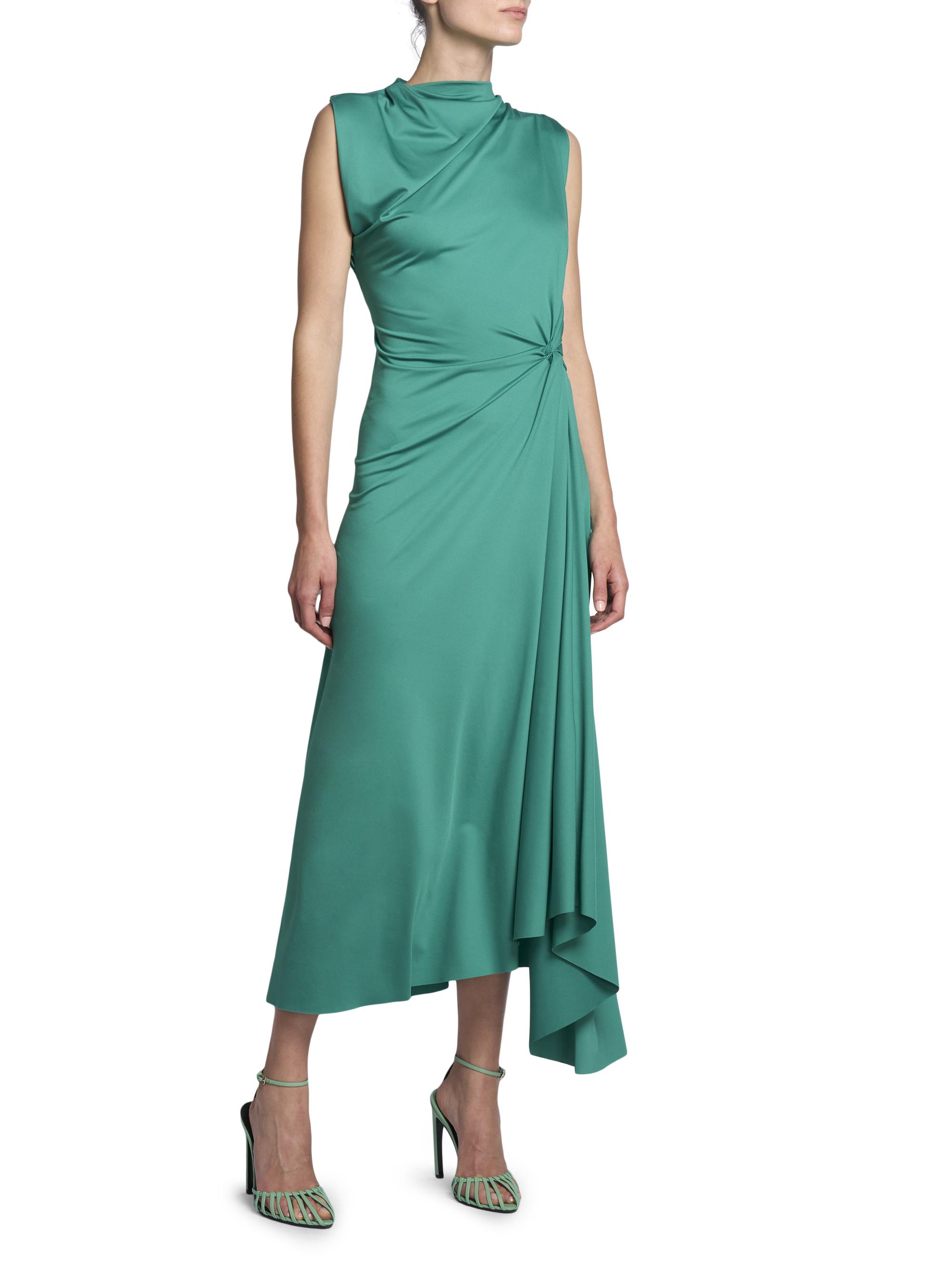 Victoria Beckham Gathered Satin Midi-Dress | Saks Fifth Avenue