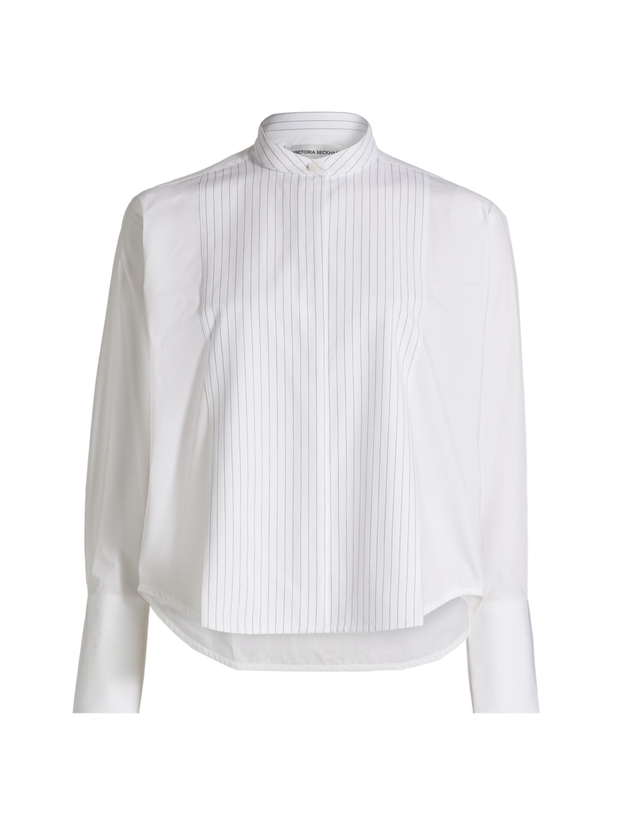 Victoria Beckham Women's Cropped Tux Shirt - White