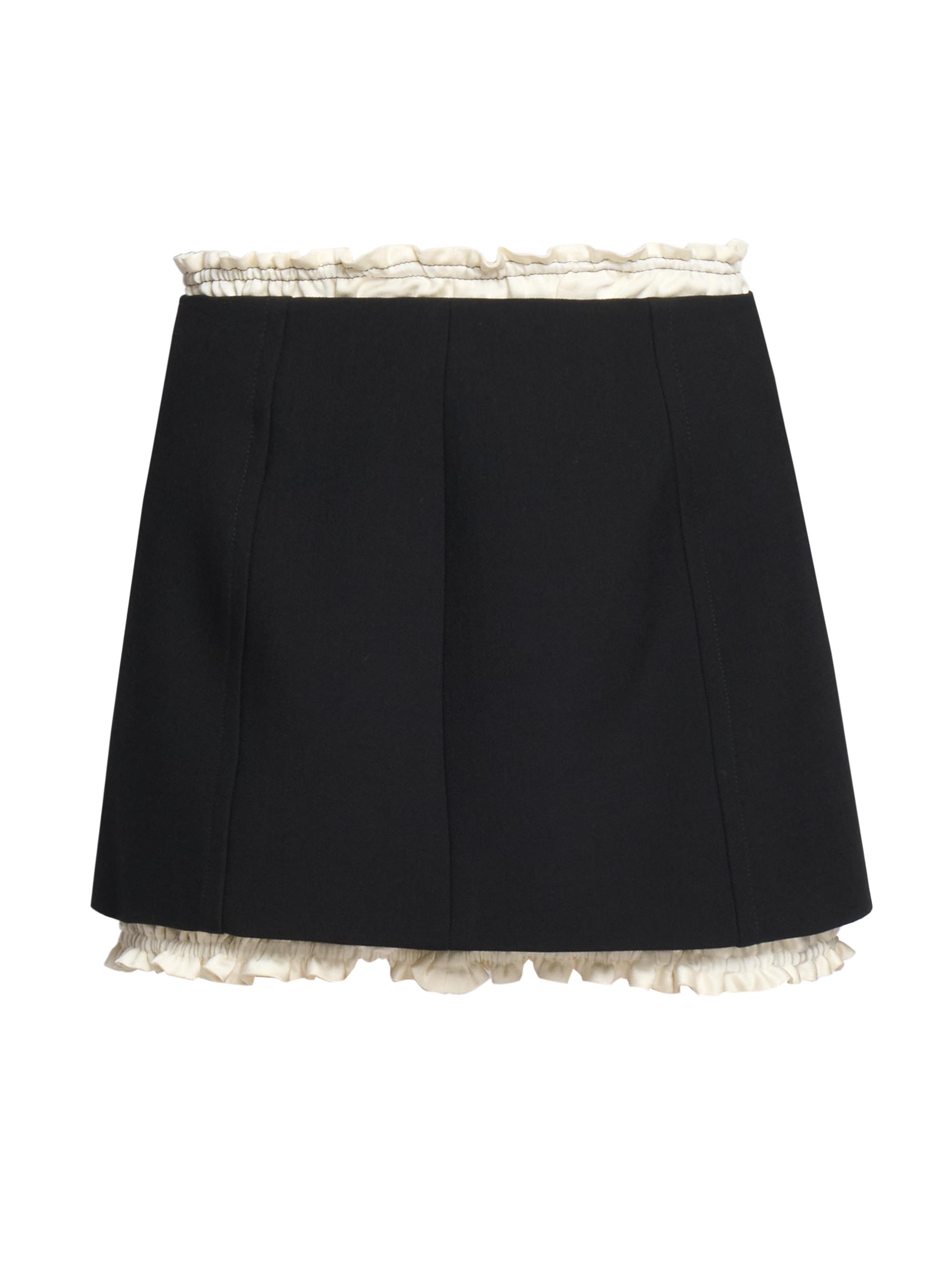 Victoria Beckham Women's Ruched Wool-Blend Miniskirt - Black