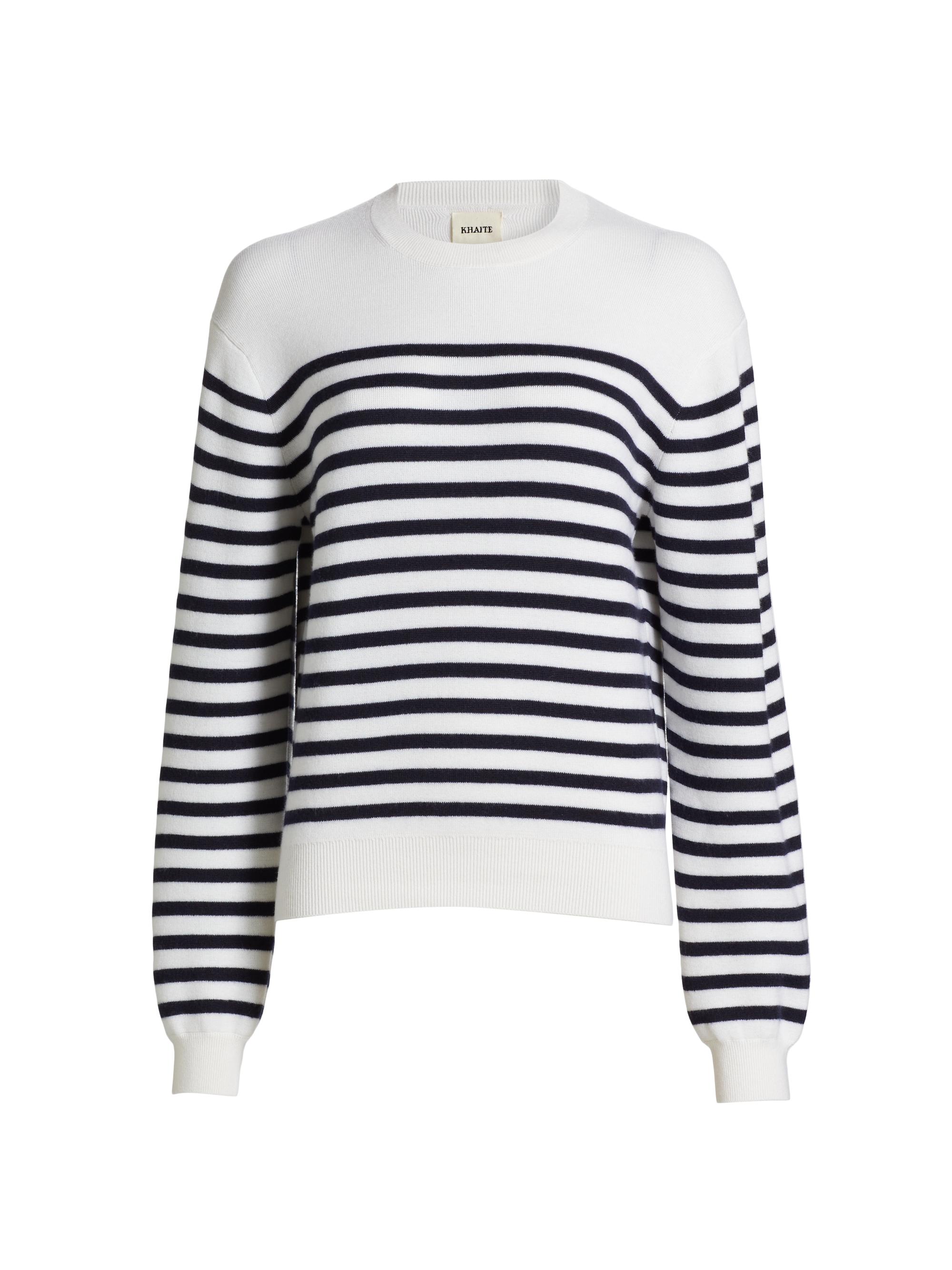 Khaite Women's Viola Stripe Cashmere Sweater - Glaze Midnight Navy