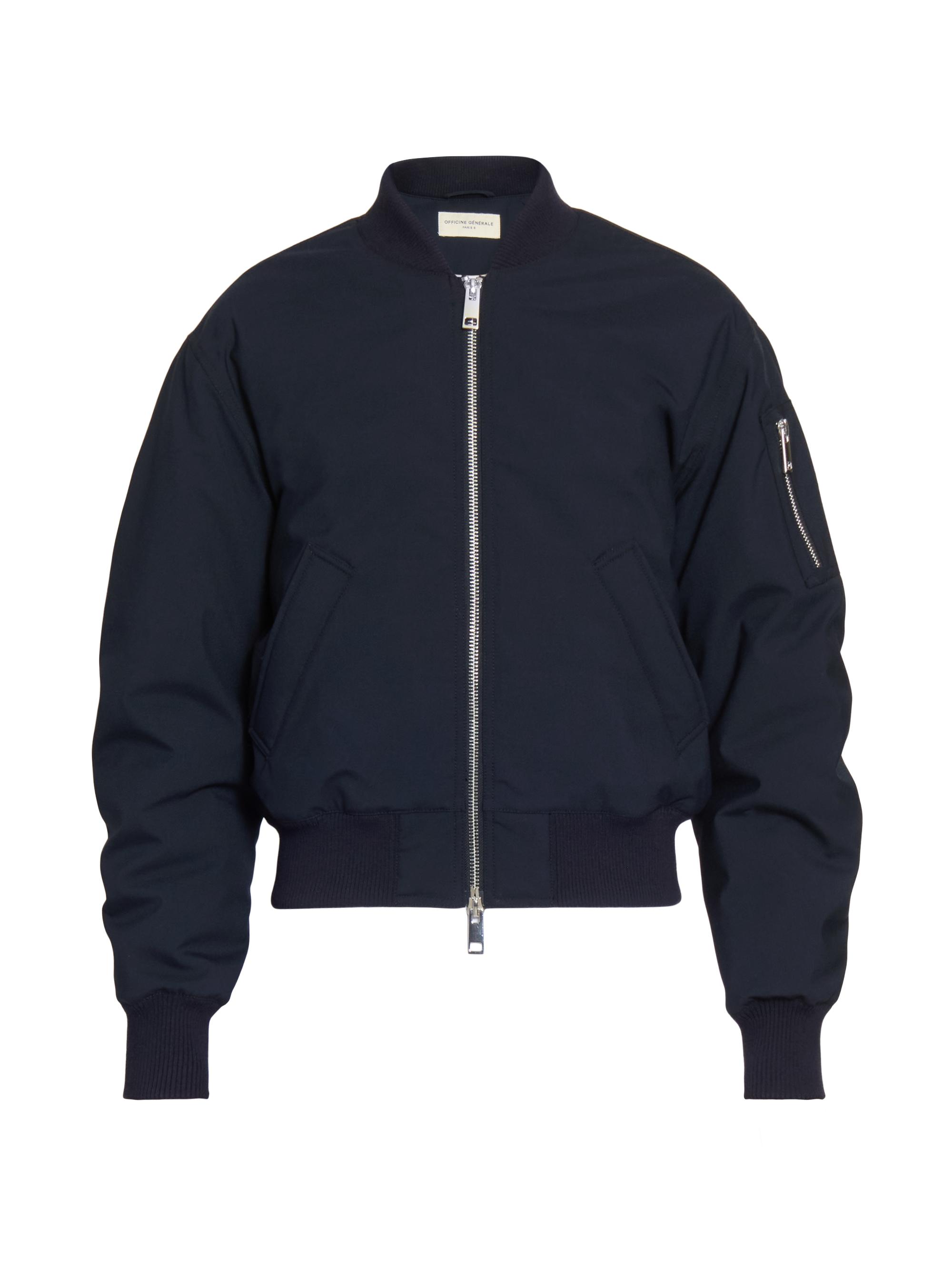 Officine Générale Men's Javier Wool-Blend Bomber Jacket - Dark Navy