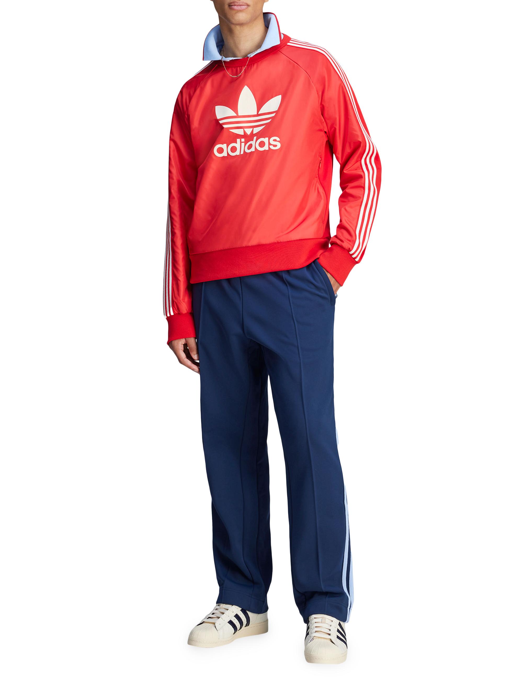 adidas Men's  x Wales Bonner Three-Stripe Crewneck Shirt - Better Scarlet