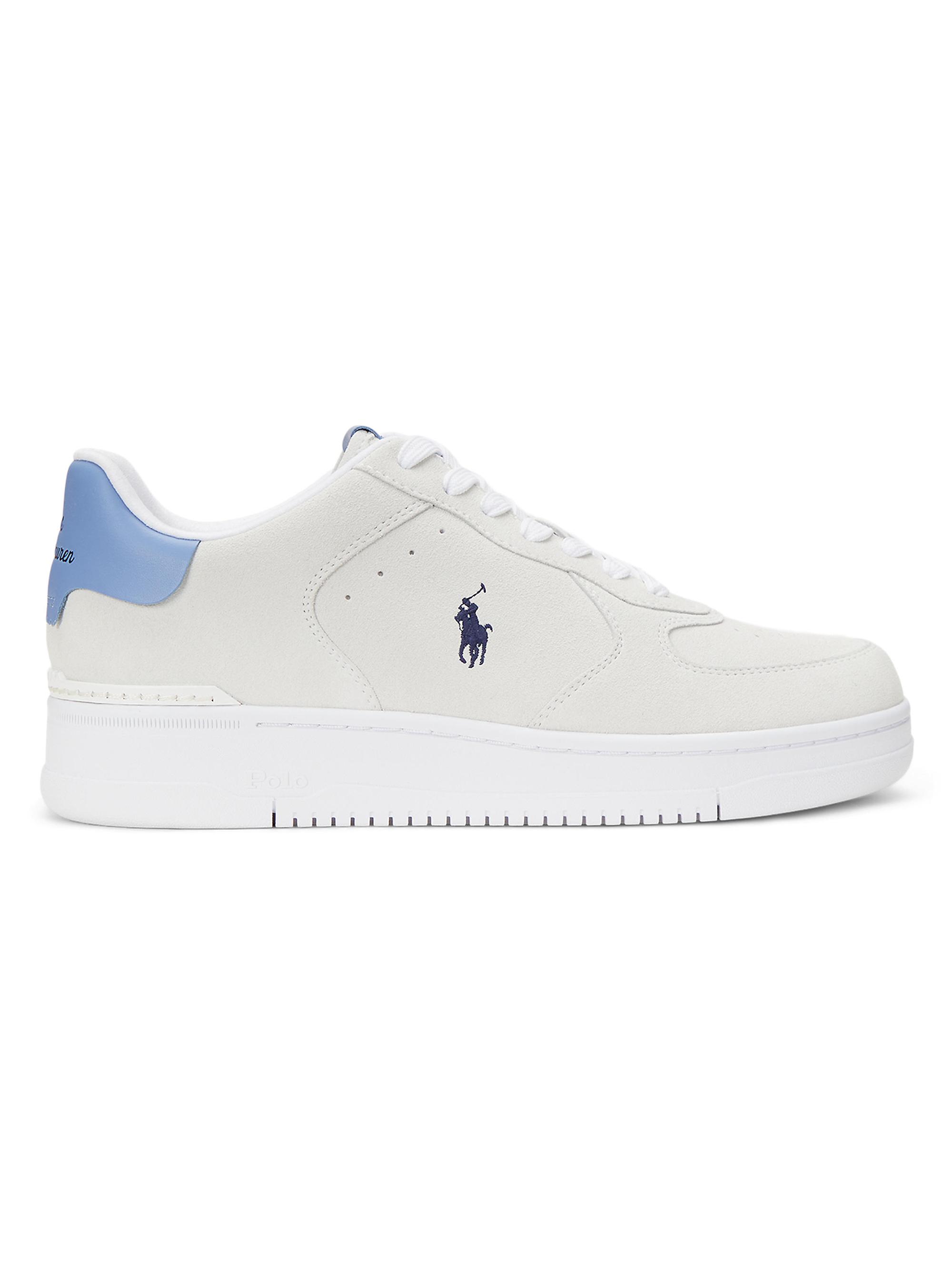 Polo Ralph Lauren Men's Masters Court Suede Low-Top Sneakers - Bianco Campus Blue
