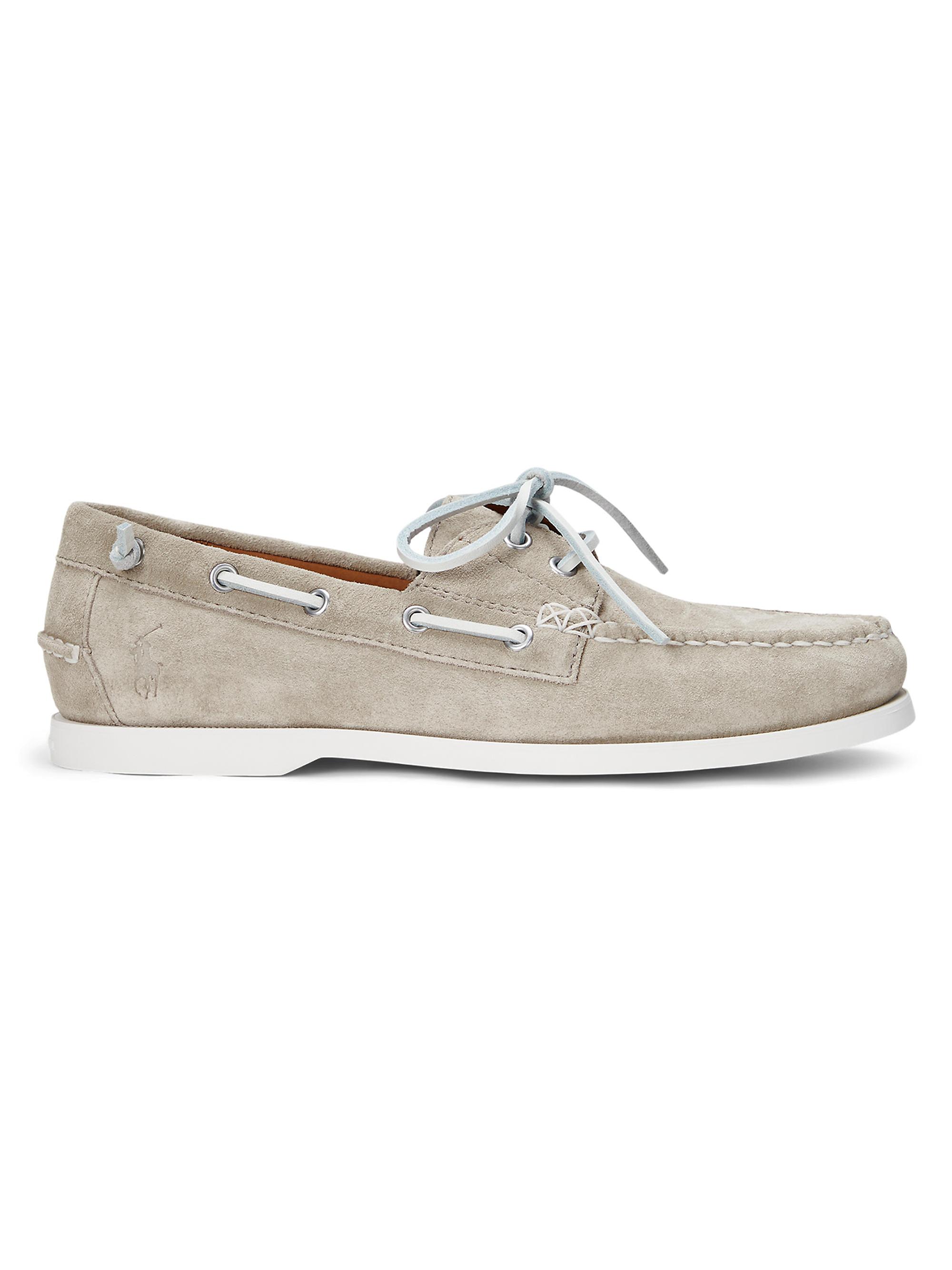 Polo Ralph Lauren Men's Merton Suede Boat Shoes - Milkshake
