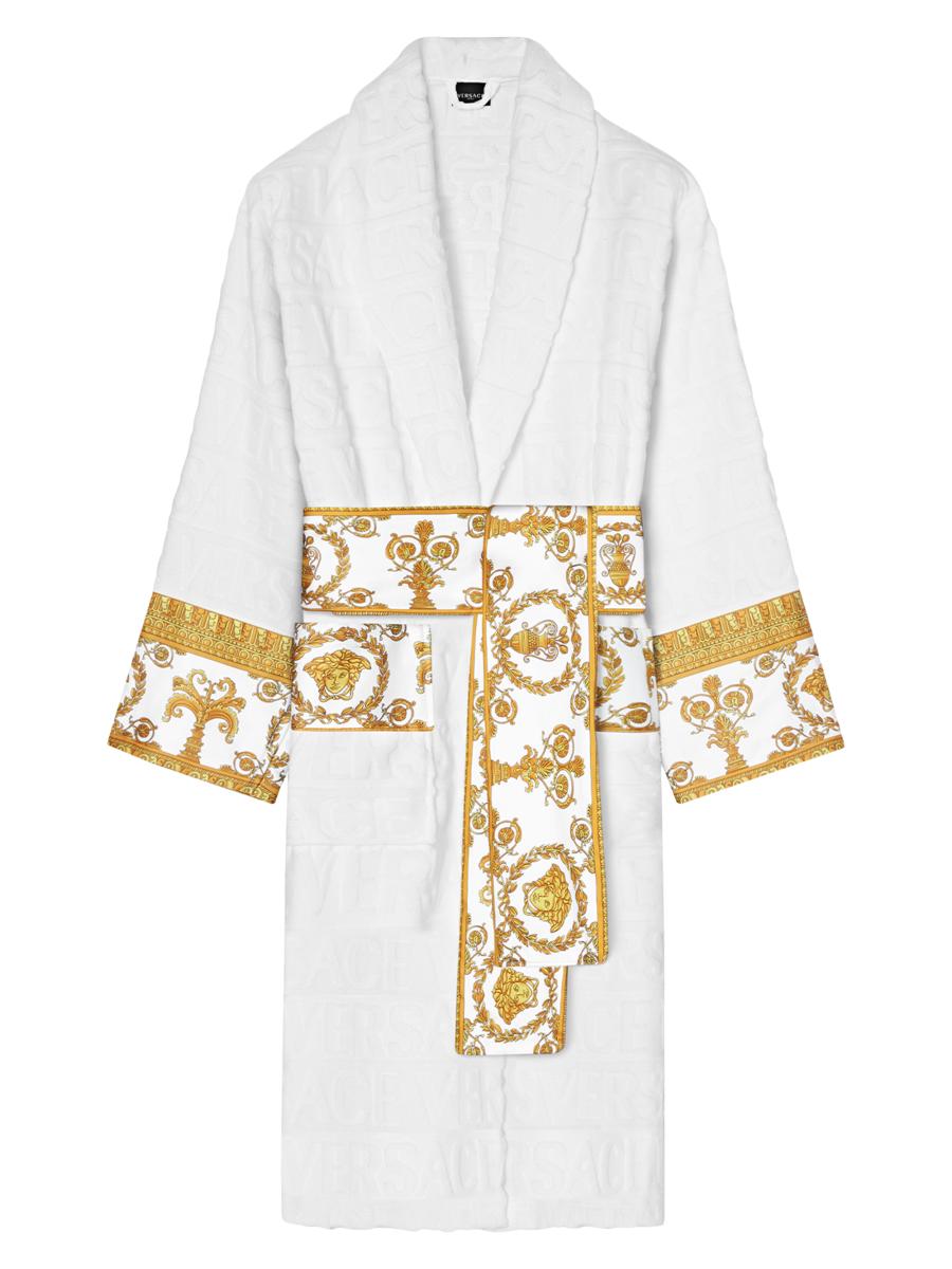 【送料&関税込】Versace baroque Blue Bathrobe With All-over I ♡ Baroque Bathrobe Blue | VERSACE US