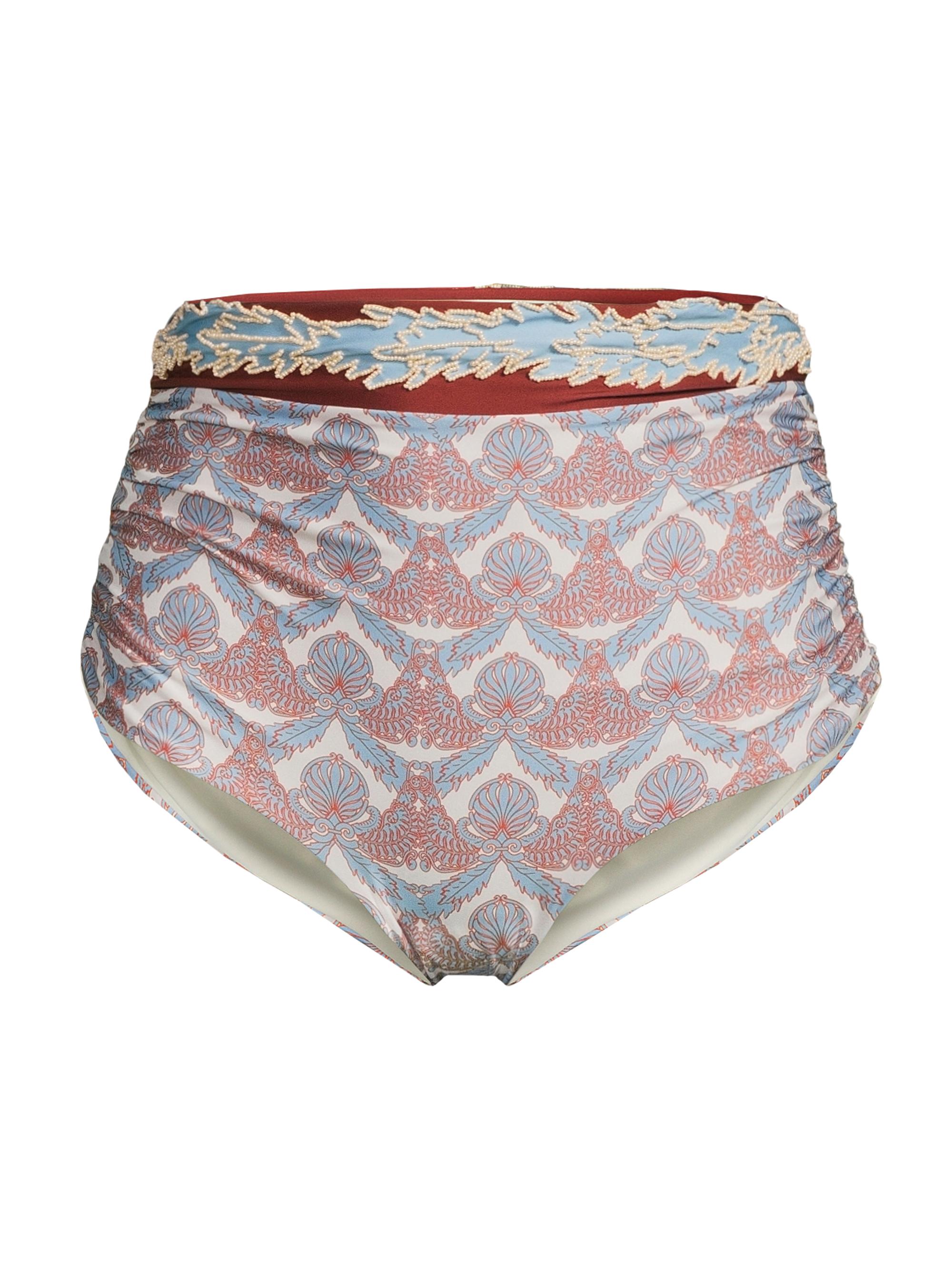 Juan de Dios Women's Olinda Beaded Bikini Bottom - Sky Blue Ornaments