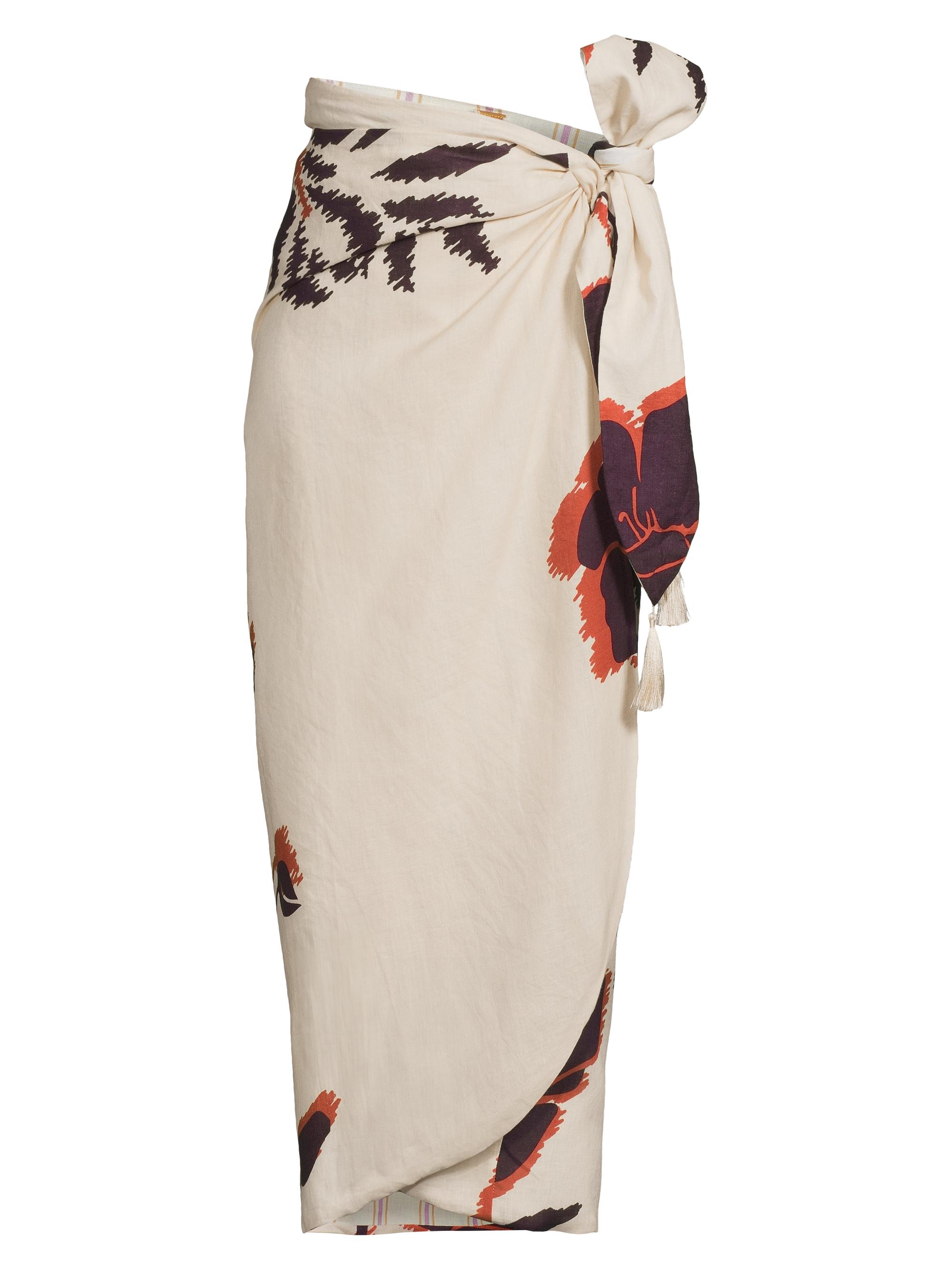 Juan de Dios Women's Mapara Floral Linen Skirt - Purple Gladiolos