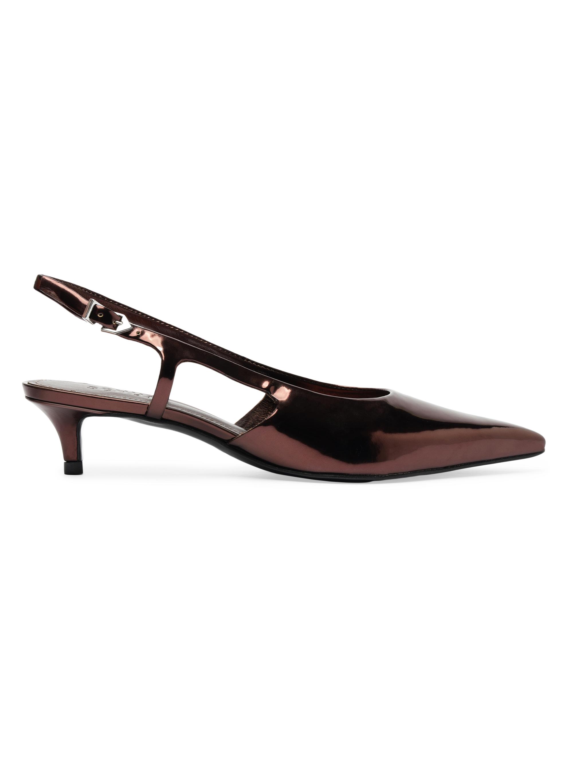 Schutz Women's Boris 50MM Mirrored Kitten-Heel Pumps - Dark Brown
